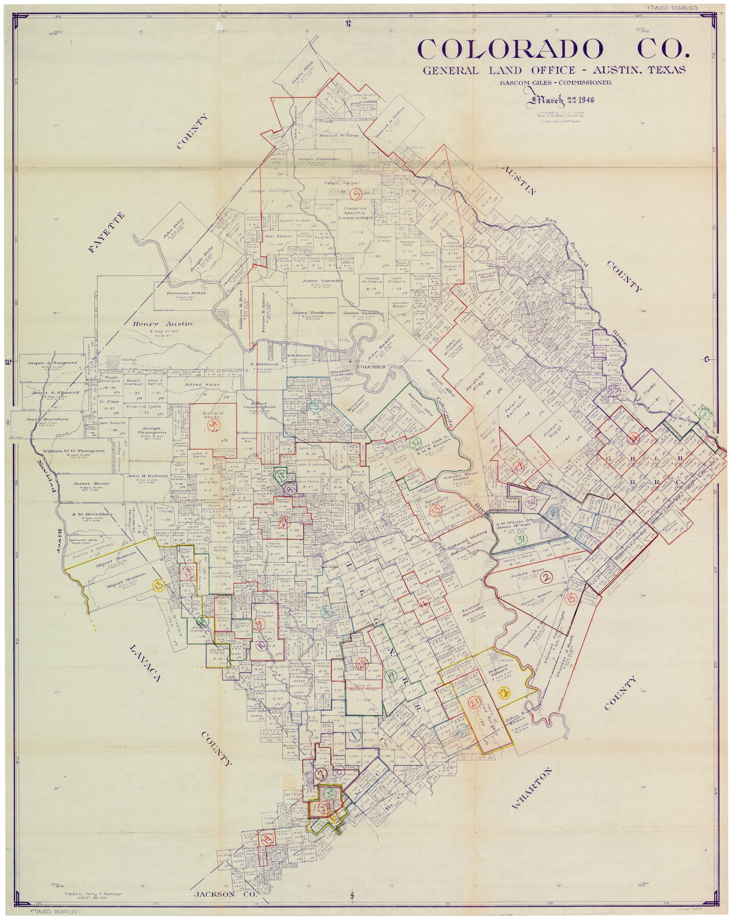 76500, Colorado County Working Sketch Graphic Index, General Map Collection