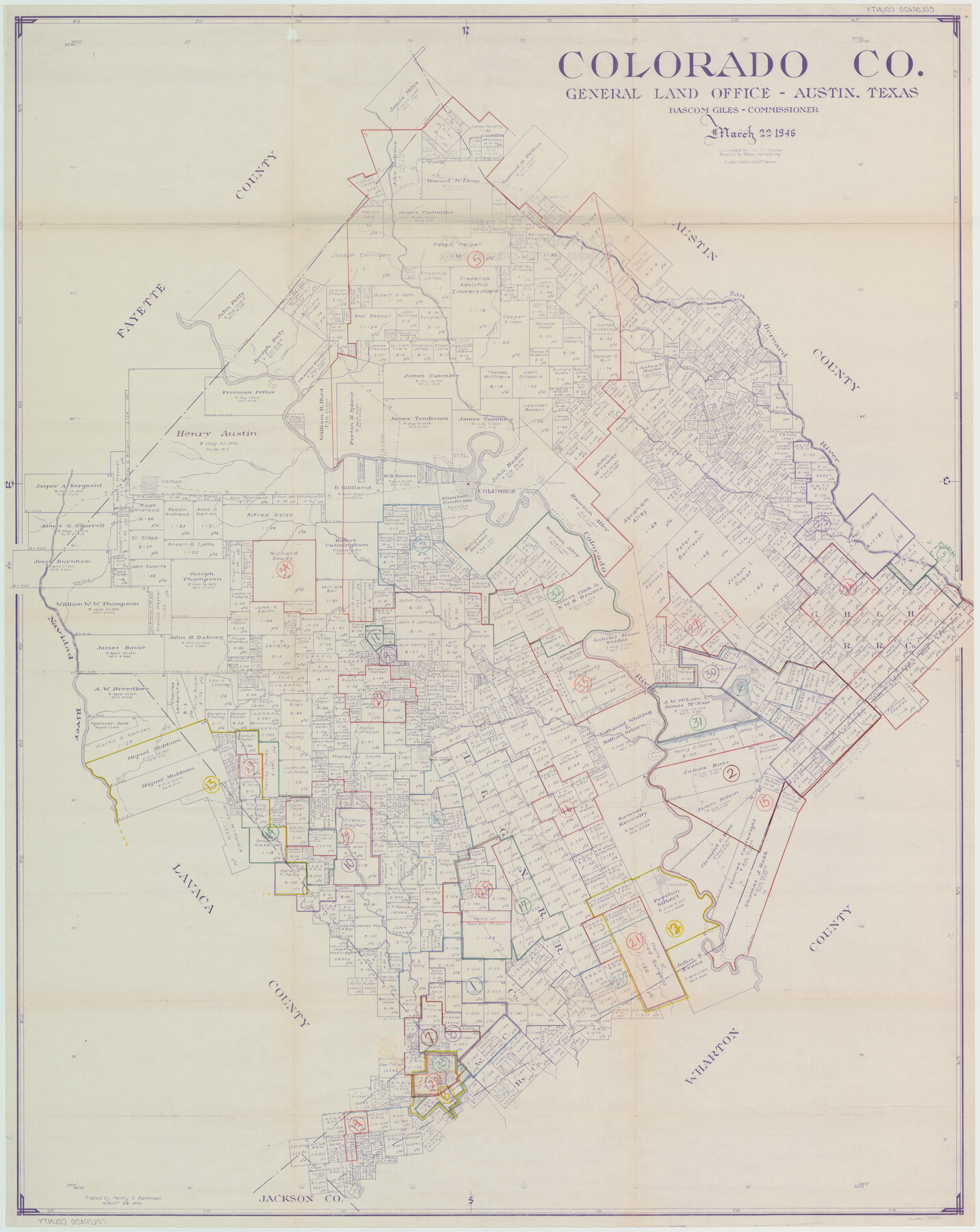 76500, Colorado County Working Sketch Graphic Index, General Map Collection