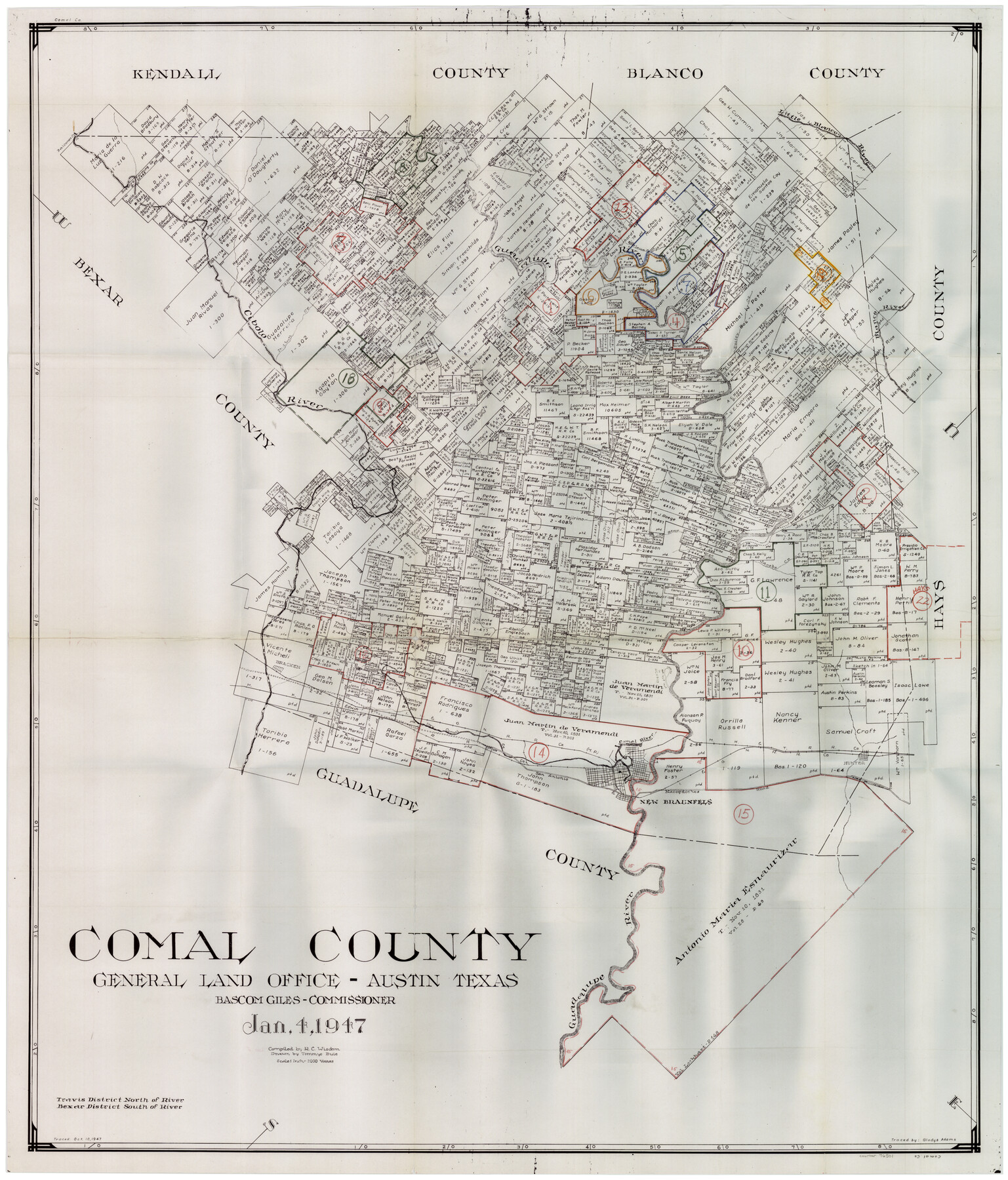 76501, Comal County Working Sketch Graphic Index, General Map Collection

