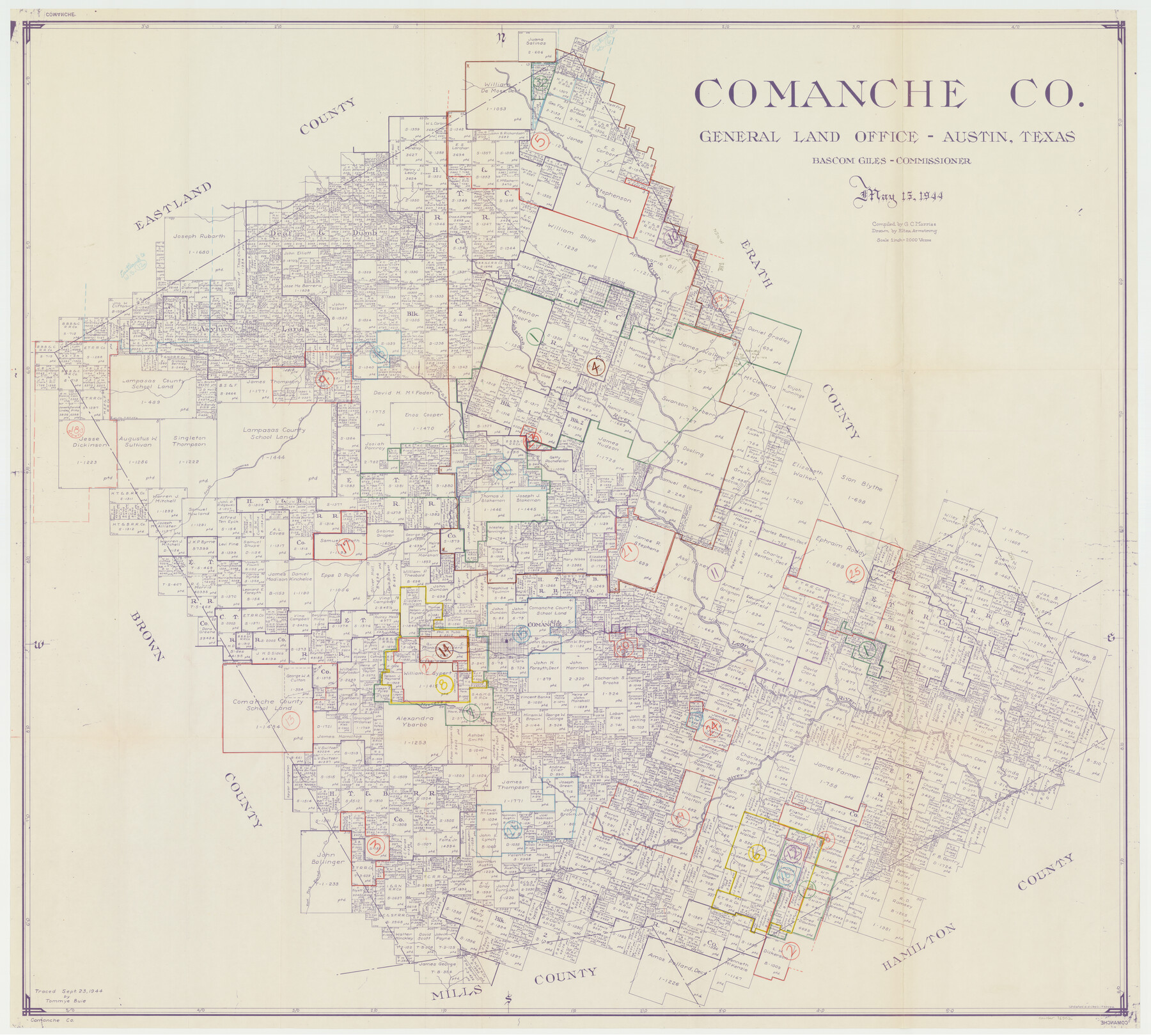 76502, Comanche County Working Sketch Graphic Index, General Map Collection