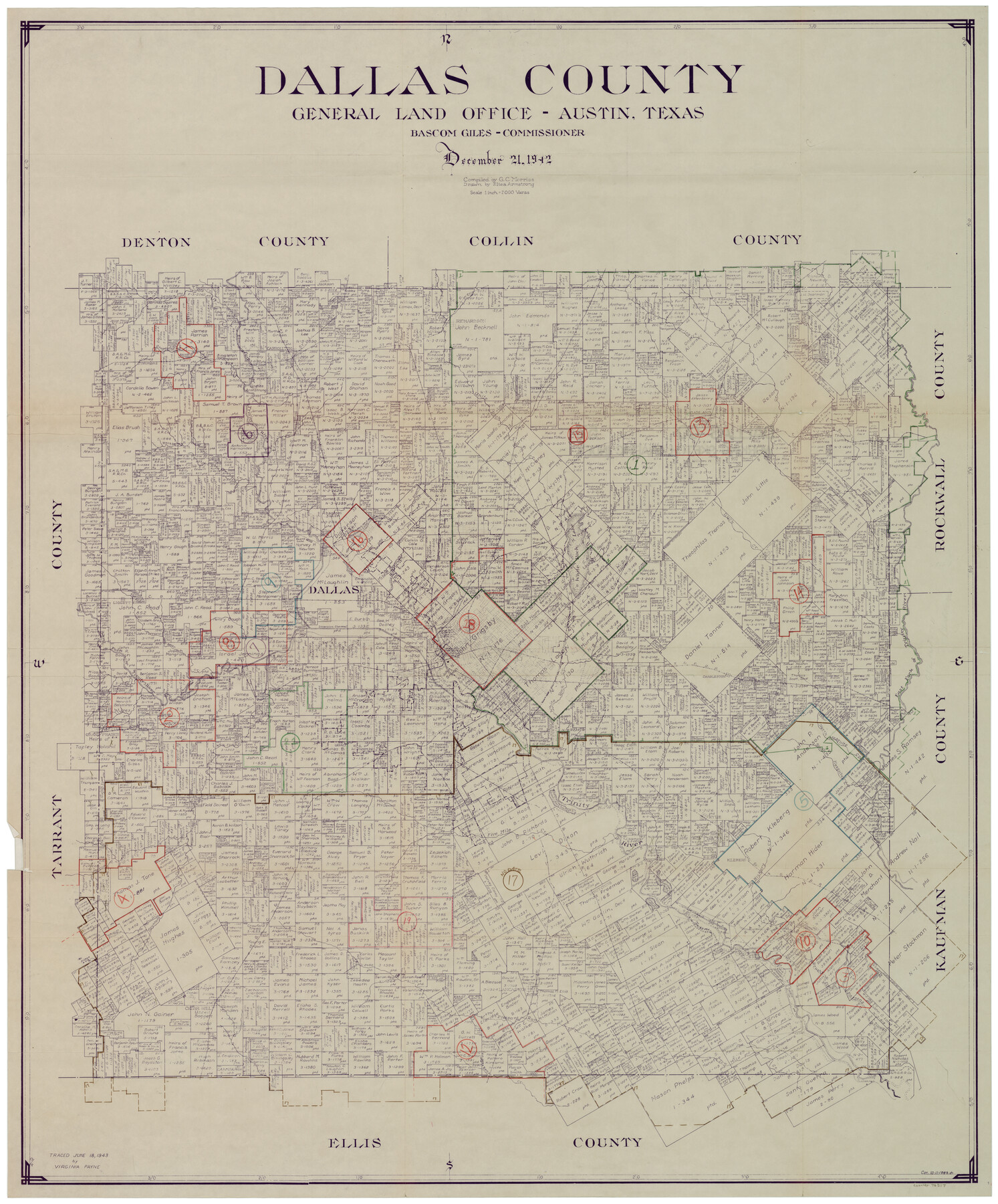 76517, Dallas County Working Sketch Graphic Index, General Map Collection
