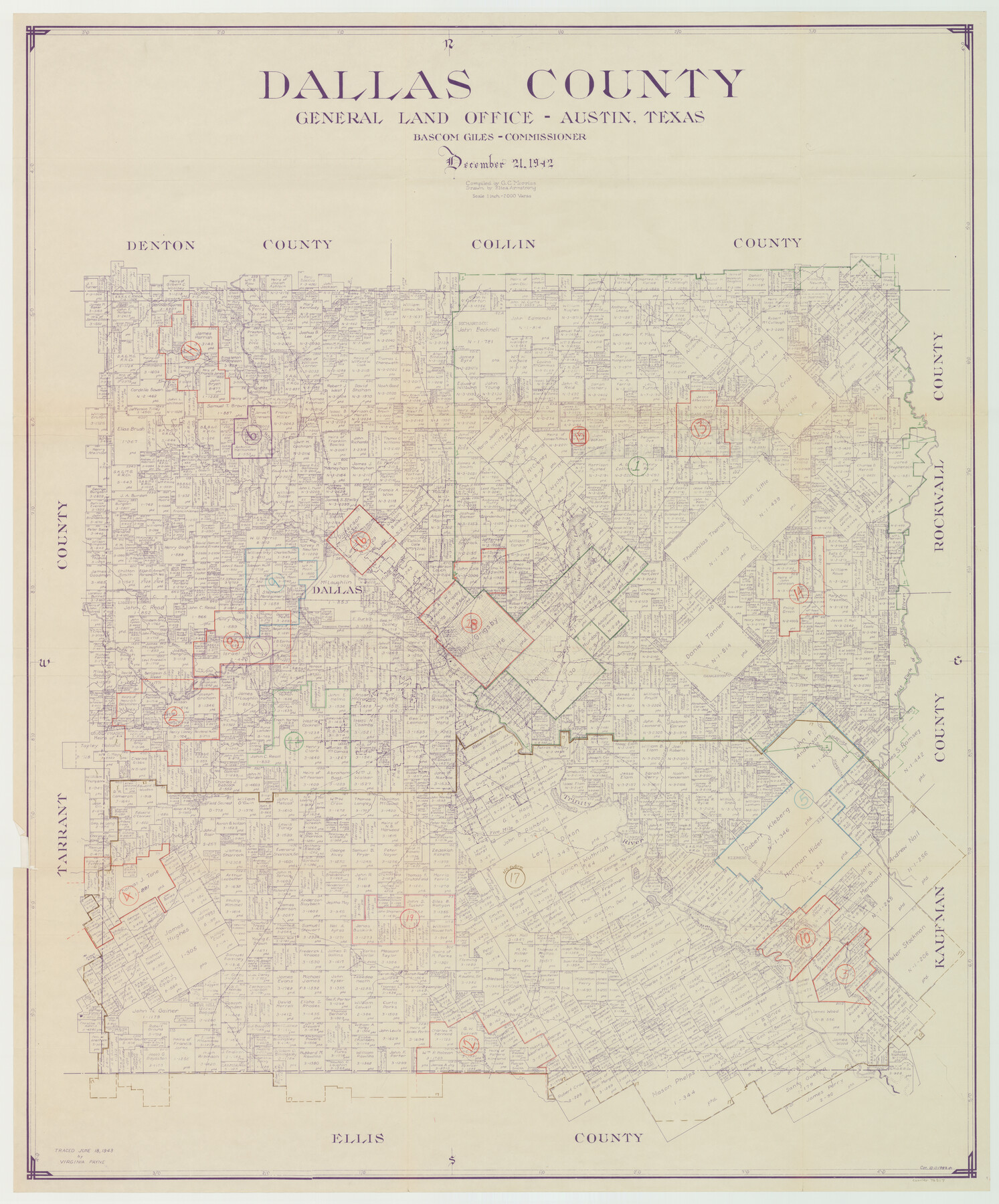 76517, Dallas County Working Sketch Graphic Index, General Map Collection