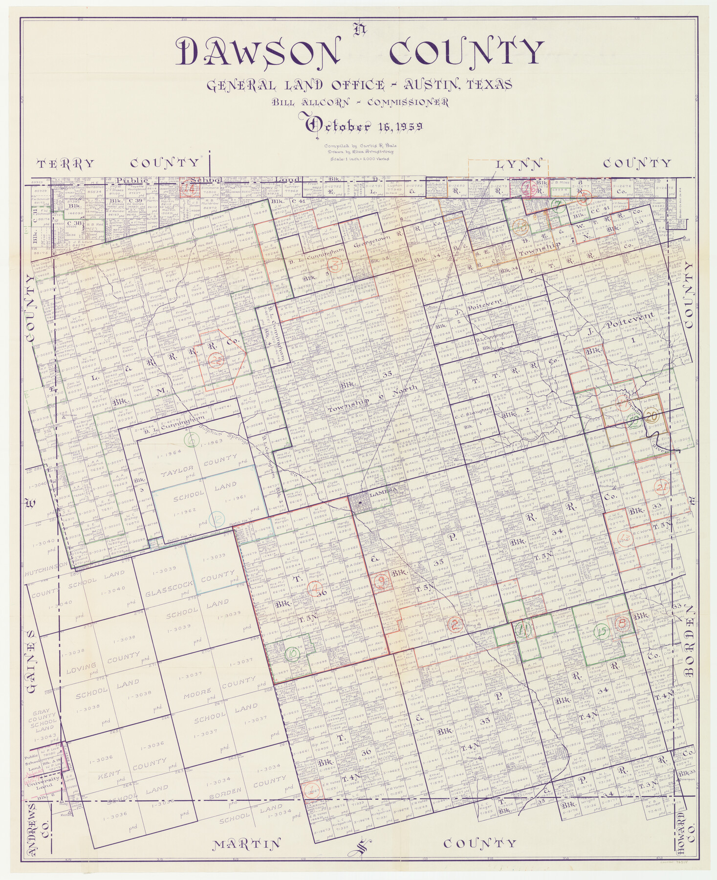 76518, Dawson County Working Sketch Graphic Index, General Map Collection