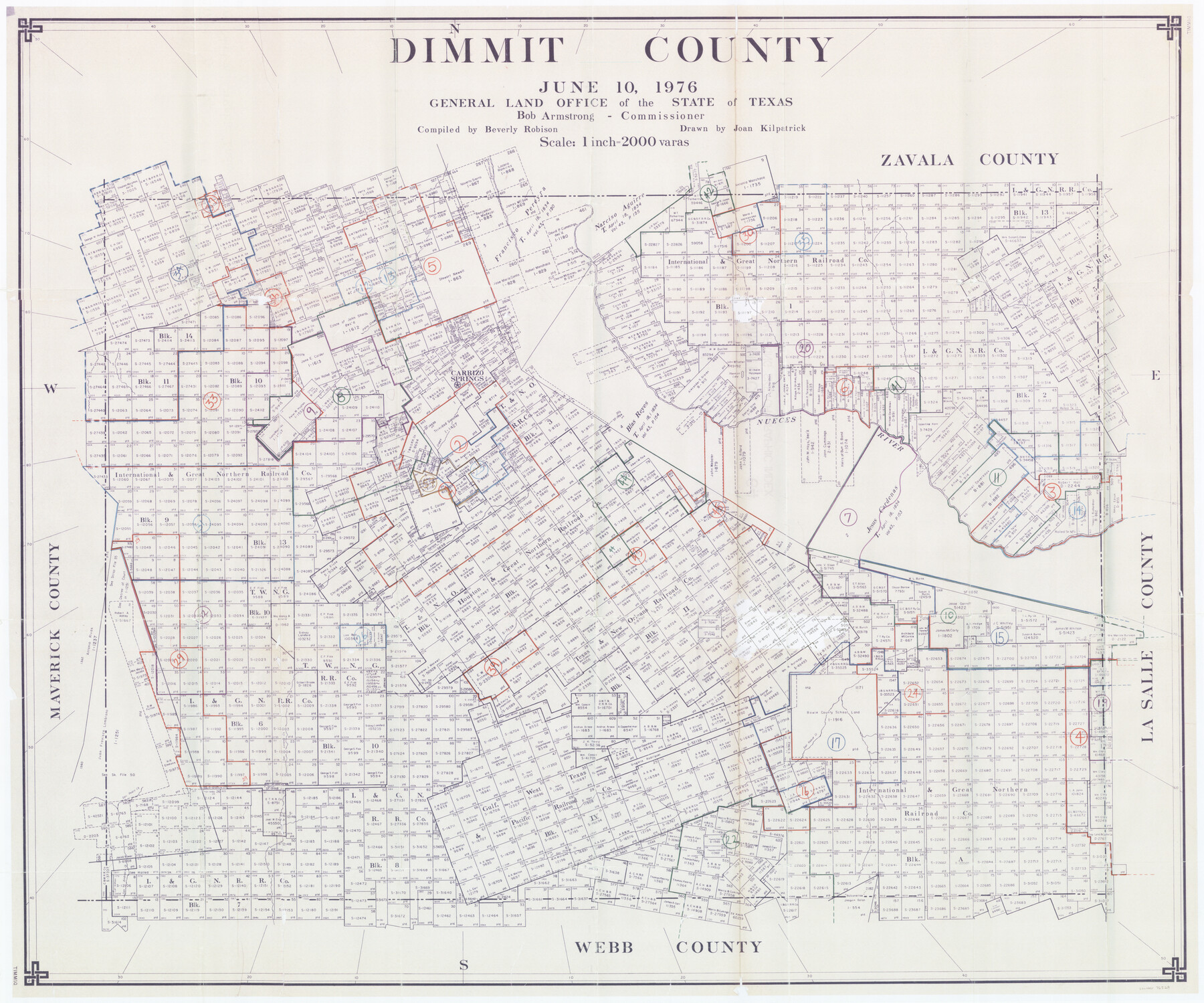 76524, Dimmit County Working Sketch Graphic Index - sheet A, General Map Collection