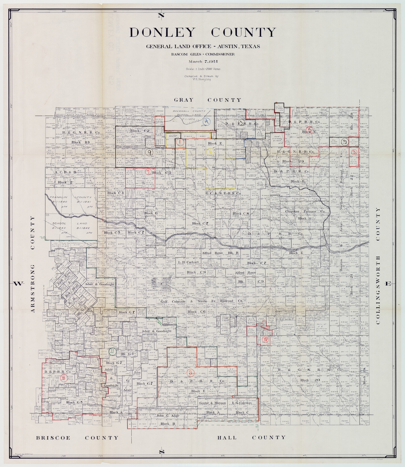 76526, Donley County Working Sketch Graphic Index, General Map Collection