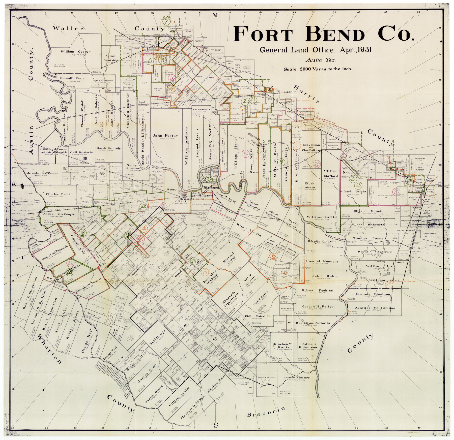 76545, Fort Bend County Working Sketch Graphic Index, General Map Collection