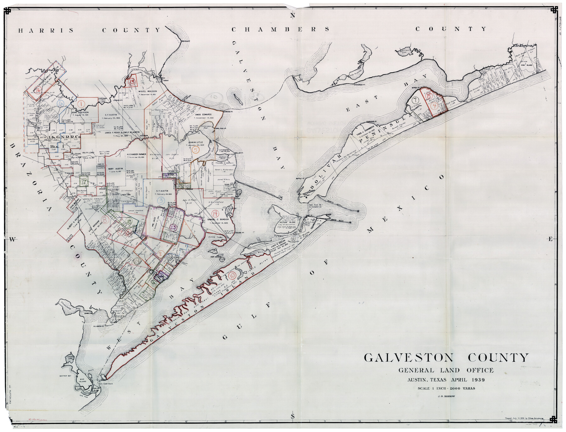 76551, Galveston County Working Sketch Graphic Index, General Map Collection
