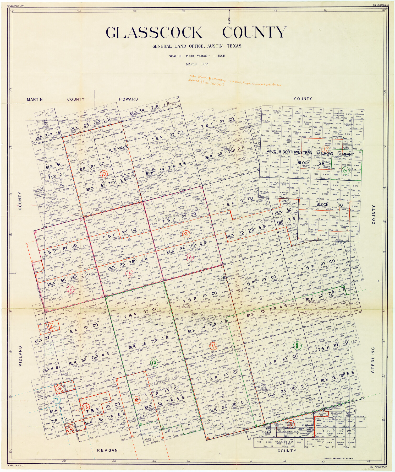 76554, Glasscock County Working Sketch Graphic Index, General Map Collection