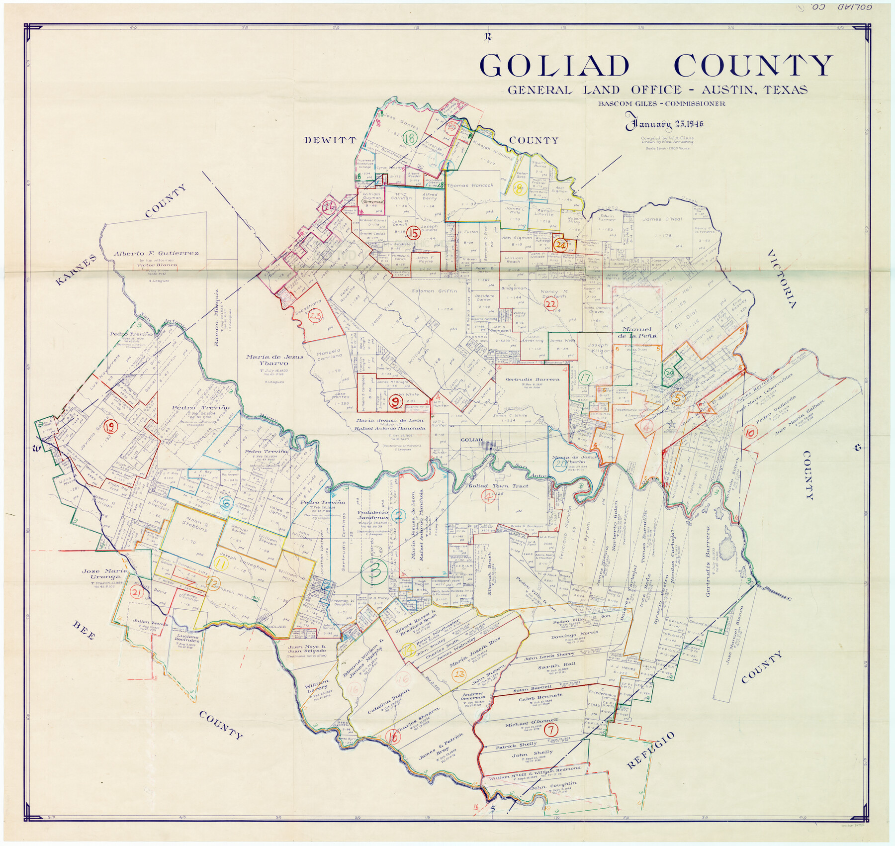 76555, Goliad County Working Sketch Graphic Index, General Map Collection