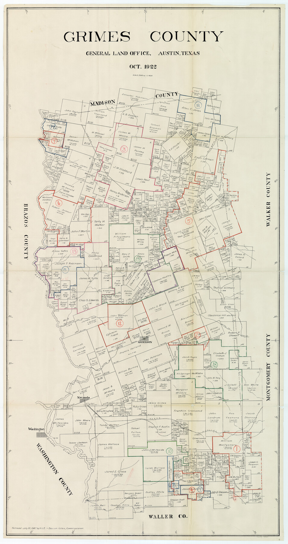 76560, Grimes County Working Sketch Graphic Index, General Map Collection