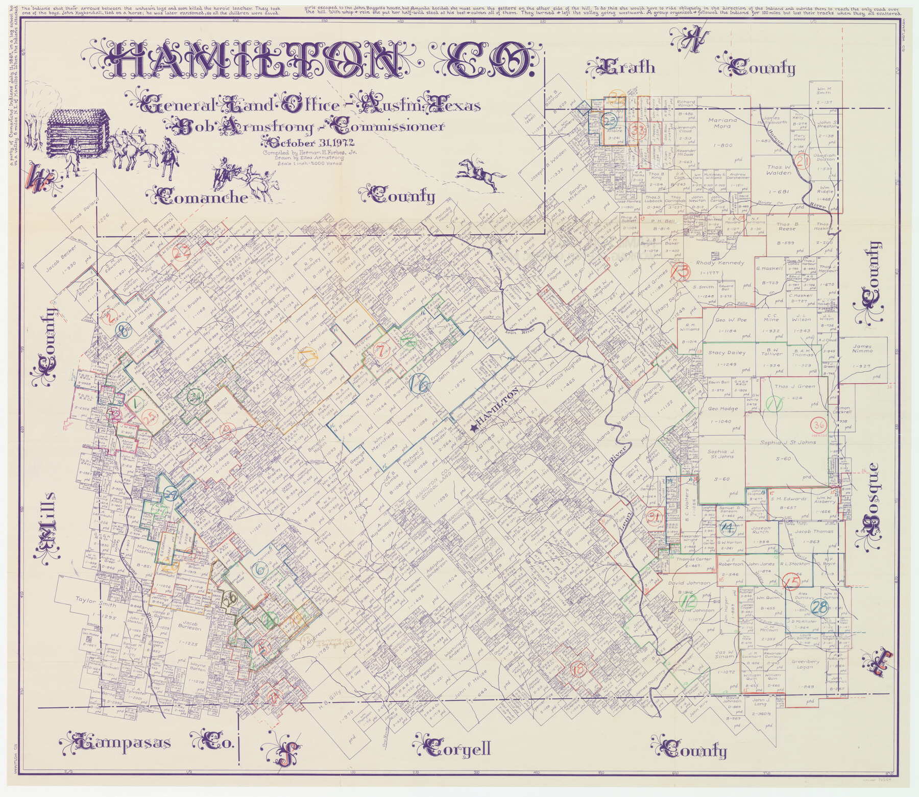 76564, Hamilton County Working Sketch Graphic Index, General Map Collection