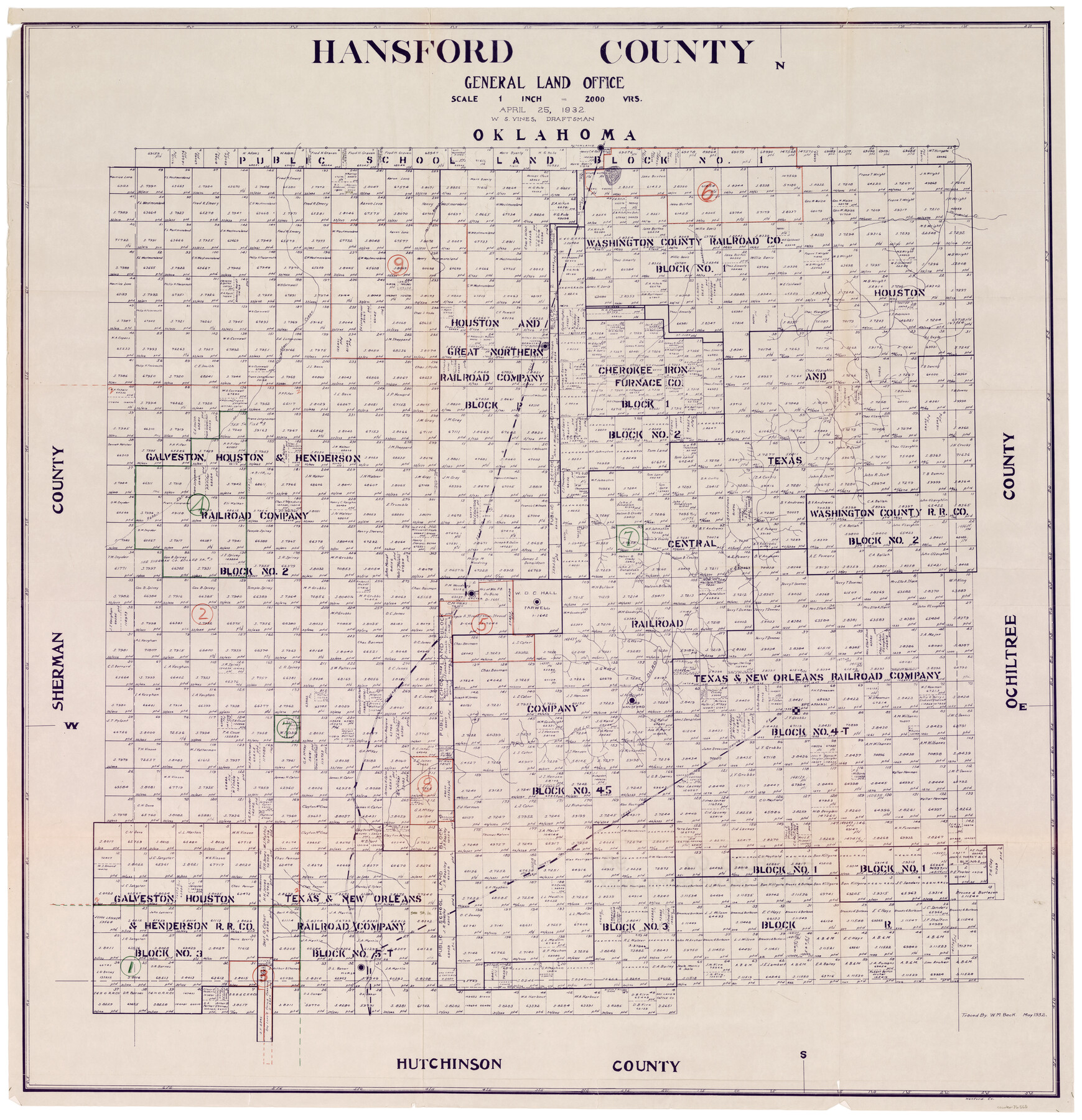 76565, Hansford County Working Sketch Graphic Index, General Map Collection
