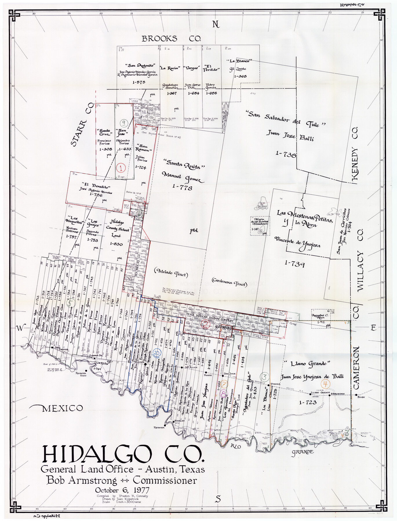 76577, Hidalgo County Working Sketch Graphic Index, General Map Collection