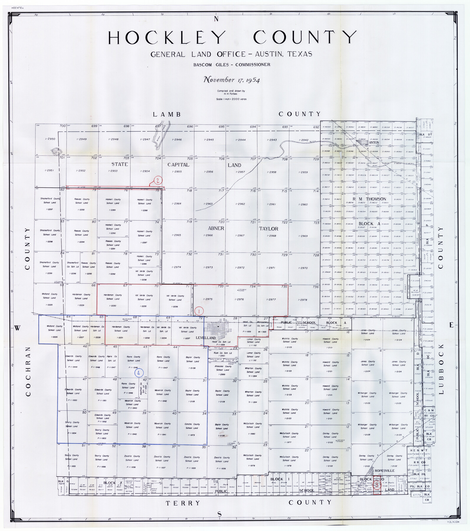 76579, Hockley County Working Sketch Graphic Index, General Map Collection