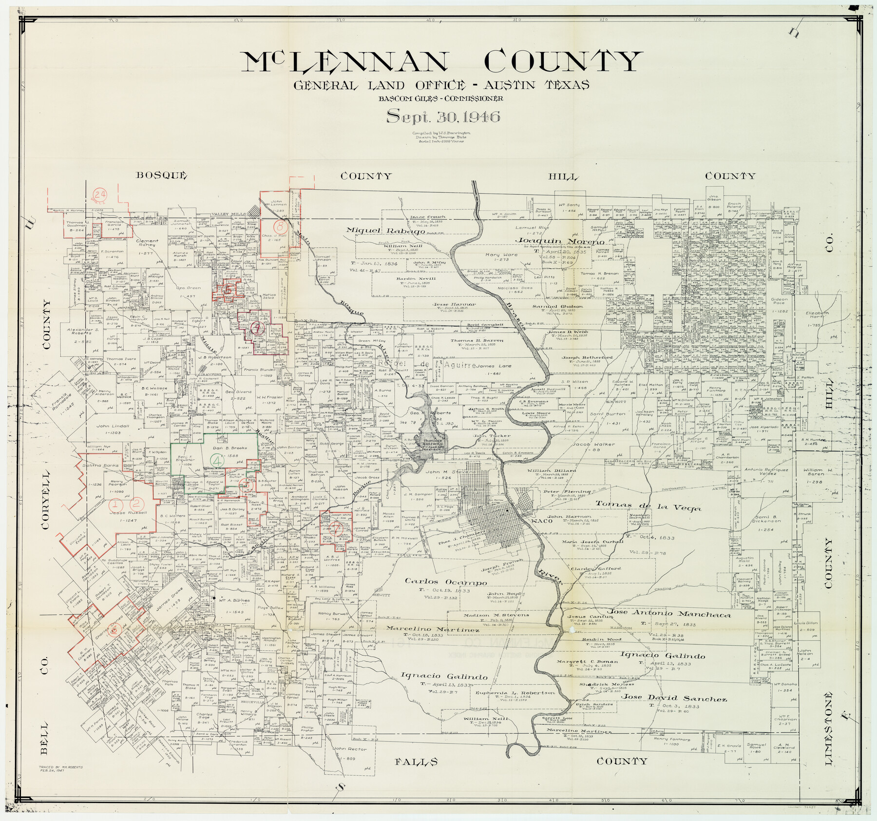 76637, McLennan County Working Sketch Graphic Index, General Map Collection