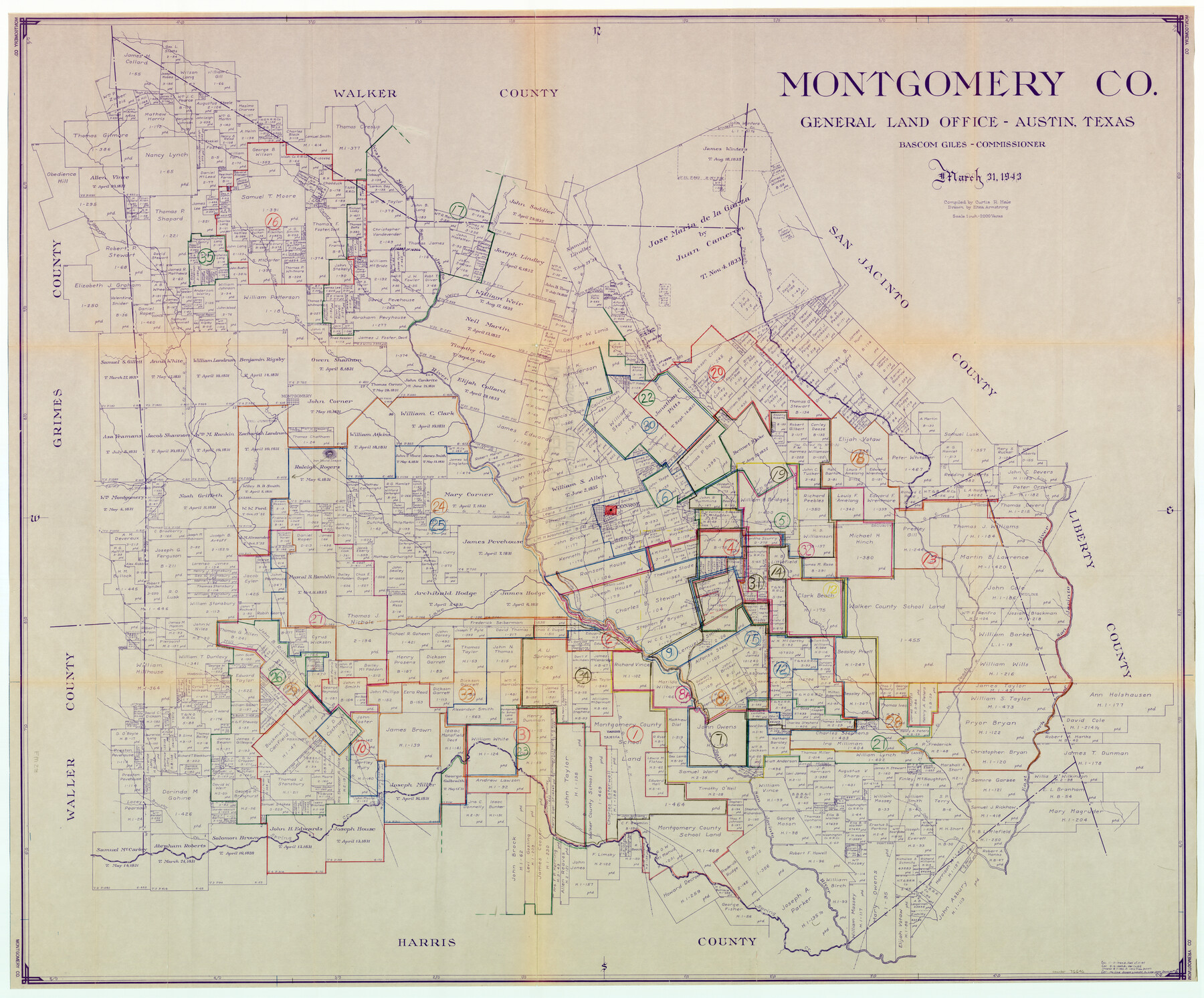 76646, Montgomery County Working Sketch Graphic Index, Sheet 1 (Sketches 1 to 35), General Map Collection