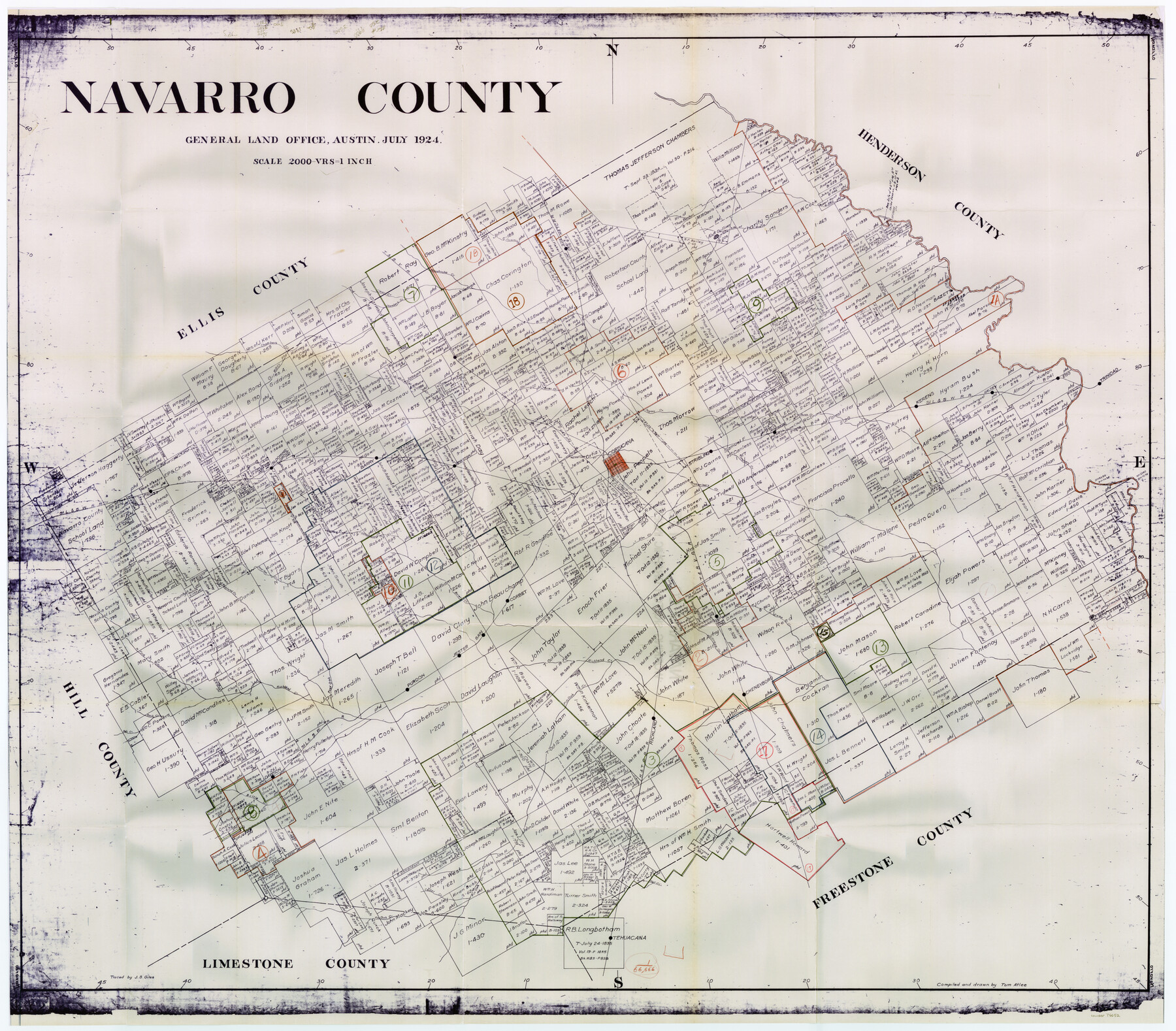 76652, Navarro County Working Sketch Graphic Index, General Map Collection