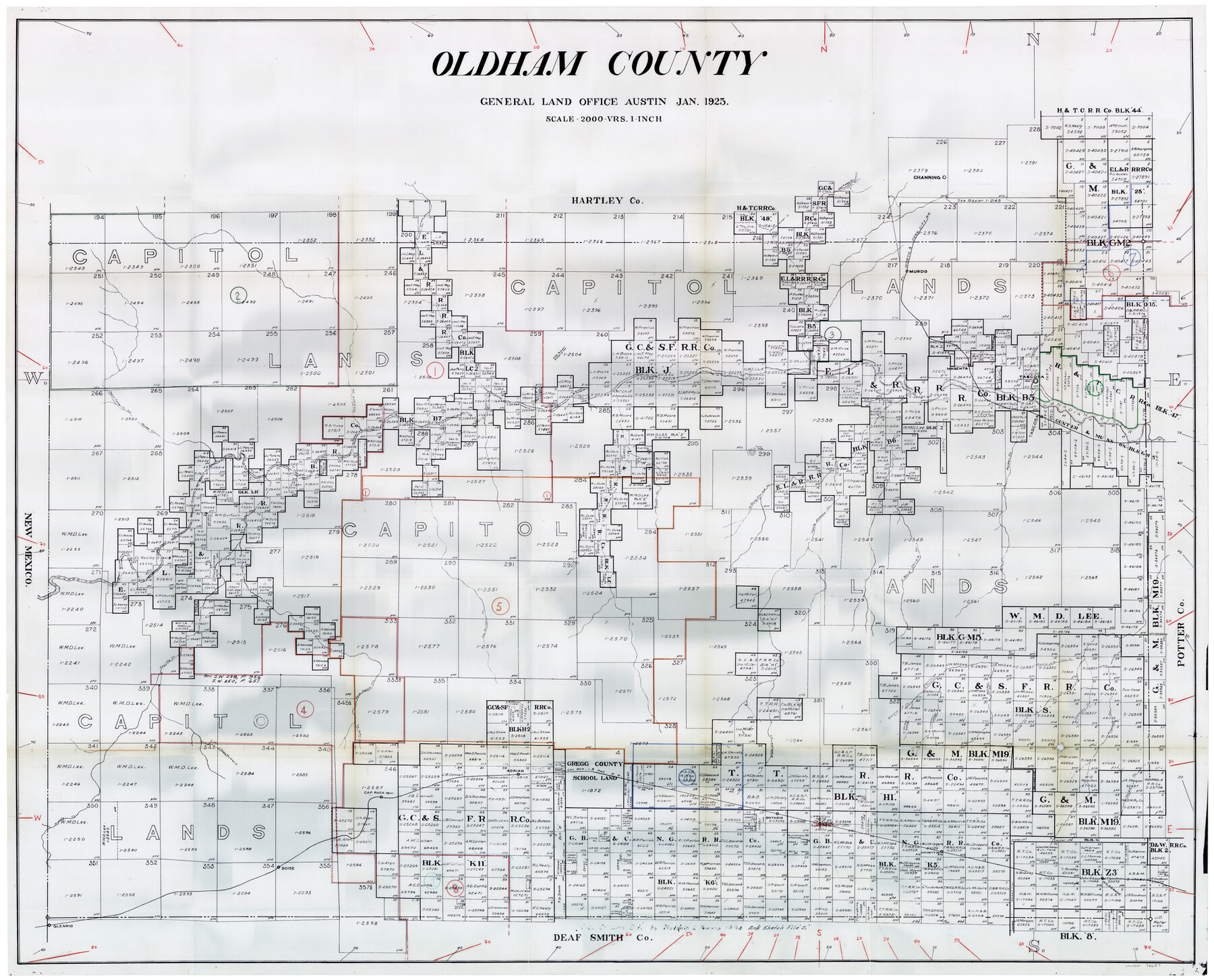 76657, Oldham County Working Sketch Graphic Index, General Map Collection