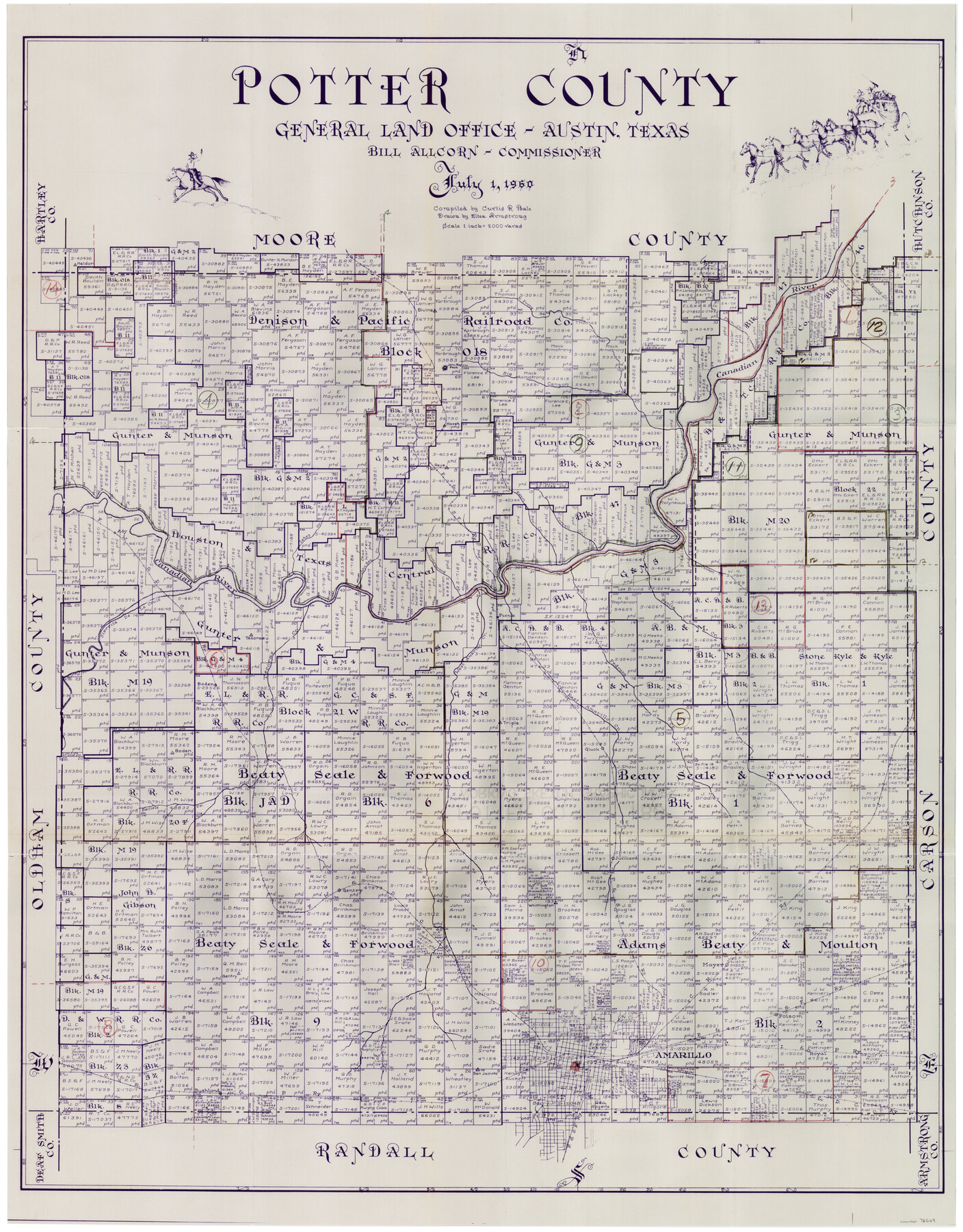 76669, Potter County Working Sketch Graphic Index, General Map Collection