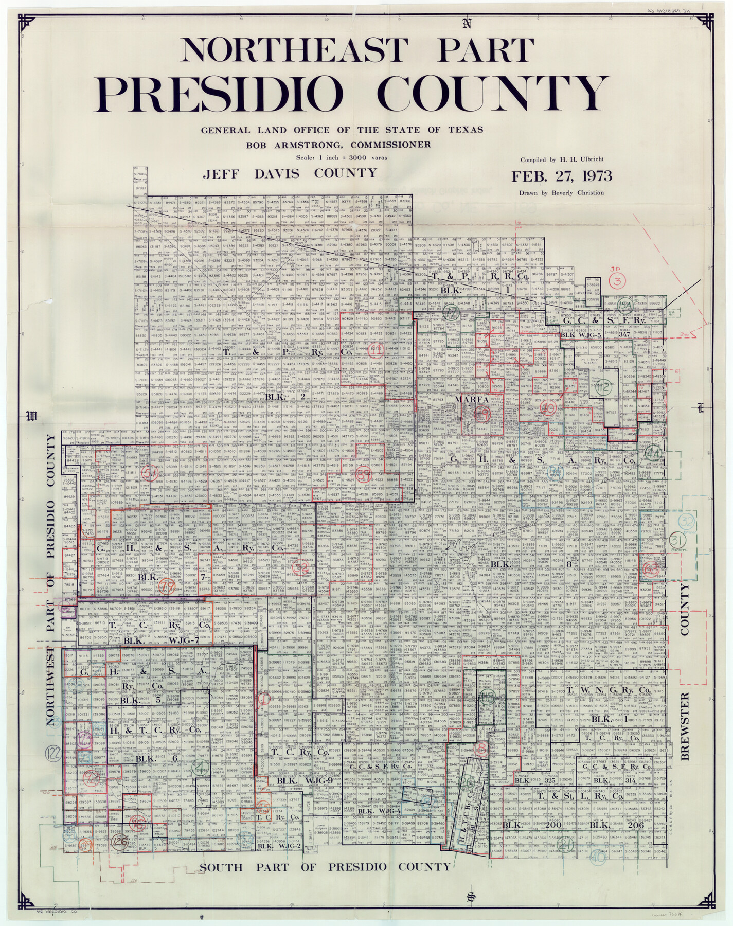 76674, Presidio County Working Sketch Graphic Index, Northeast Part, General Map Collection