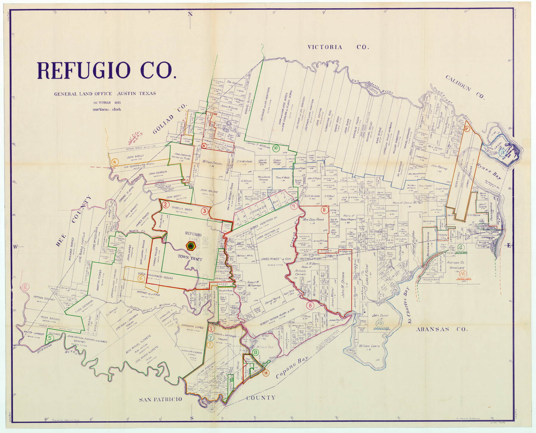 76683, Refugio County Working Sketch Graphic Index, General Map Collection