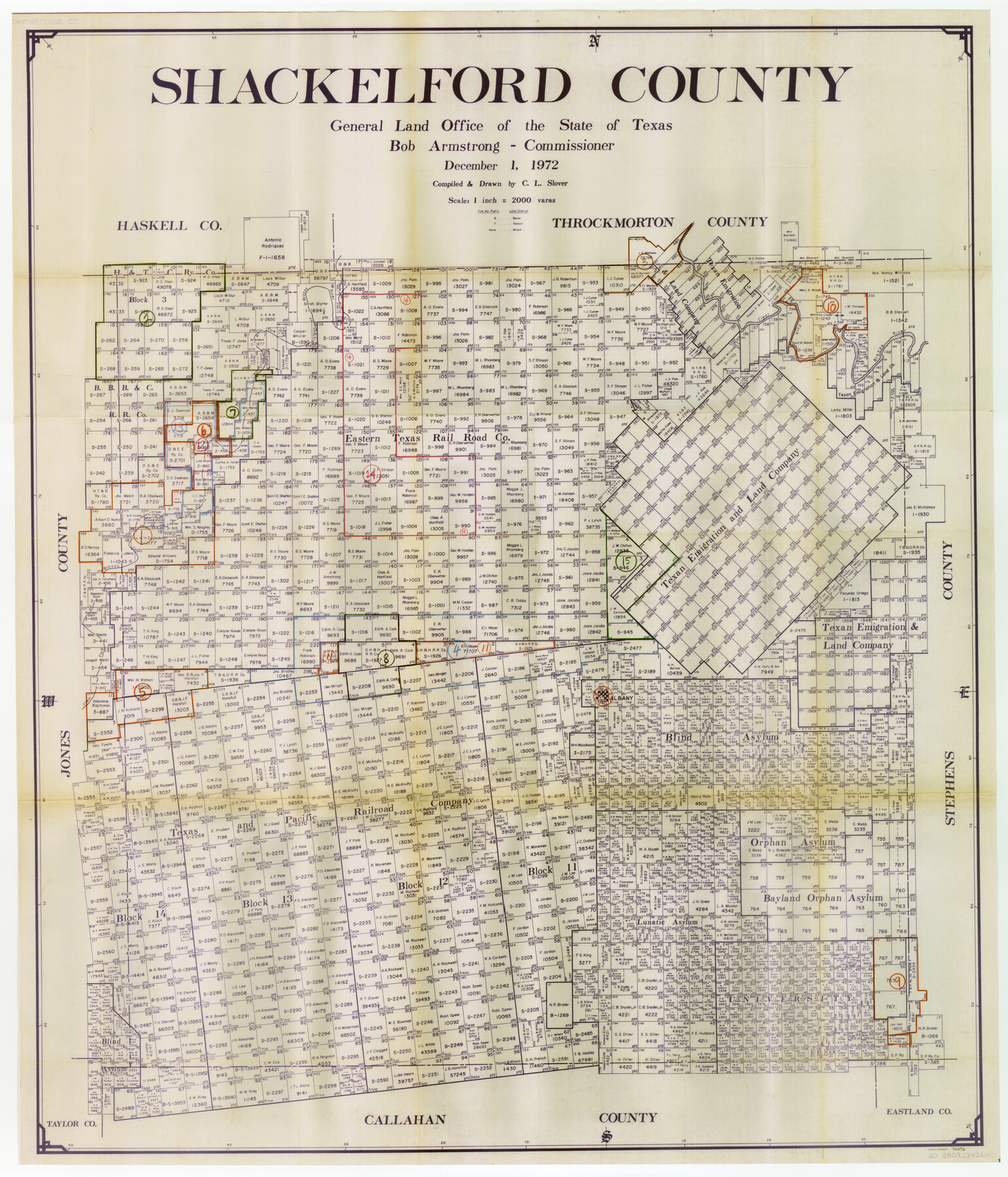 76696, Shackelford County Working Sketch Graphic Index, General Map Collection