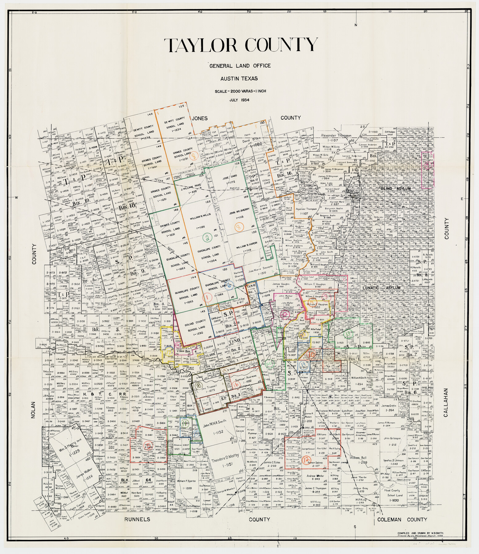 76709, Taylor County Working Sketch Graphic Index, General Map Collection