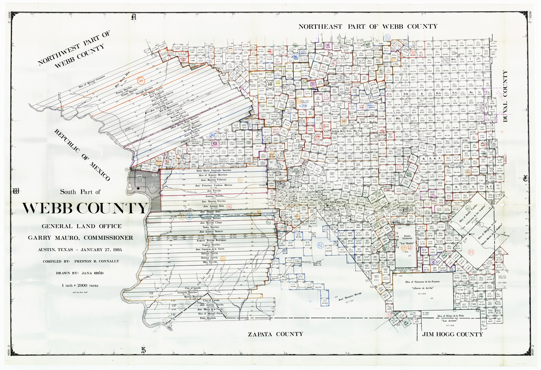 76735, Webb County Working Sketch Graphic Index - south part, General Map Collection