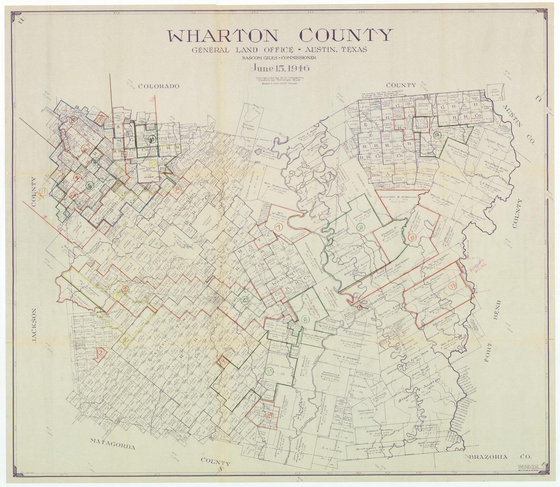 76737, Wharton County Working Sketch Graphic Index, General Map Collection