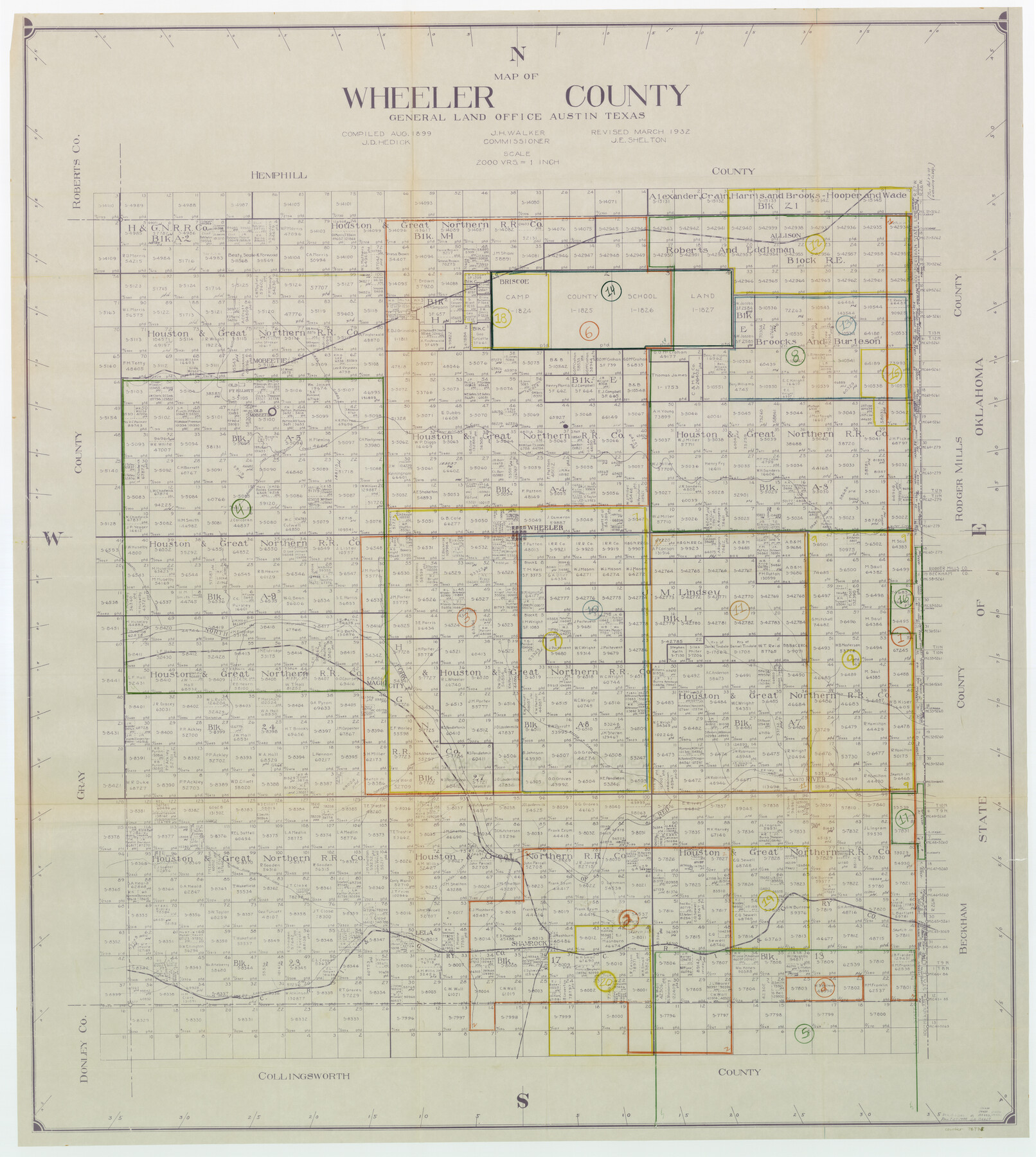 76738, Wheeler County Working Sketch Graphic Index, General Map Collection