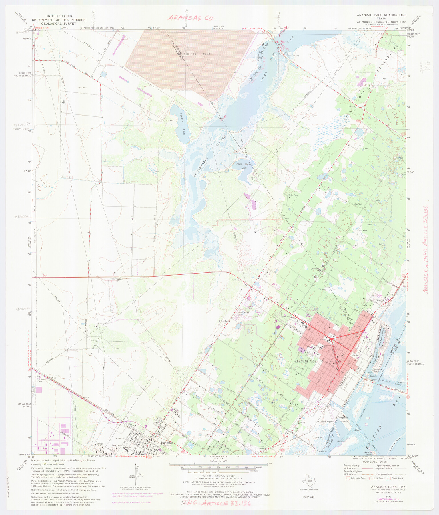 77004, Aransas County NRC Article 33.136 Location Key Sheet, General Map Collection