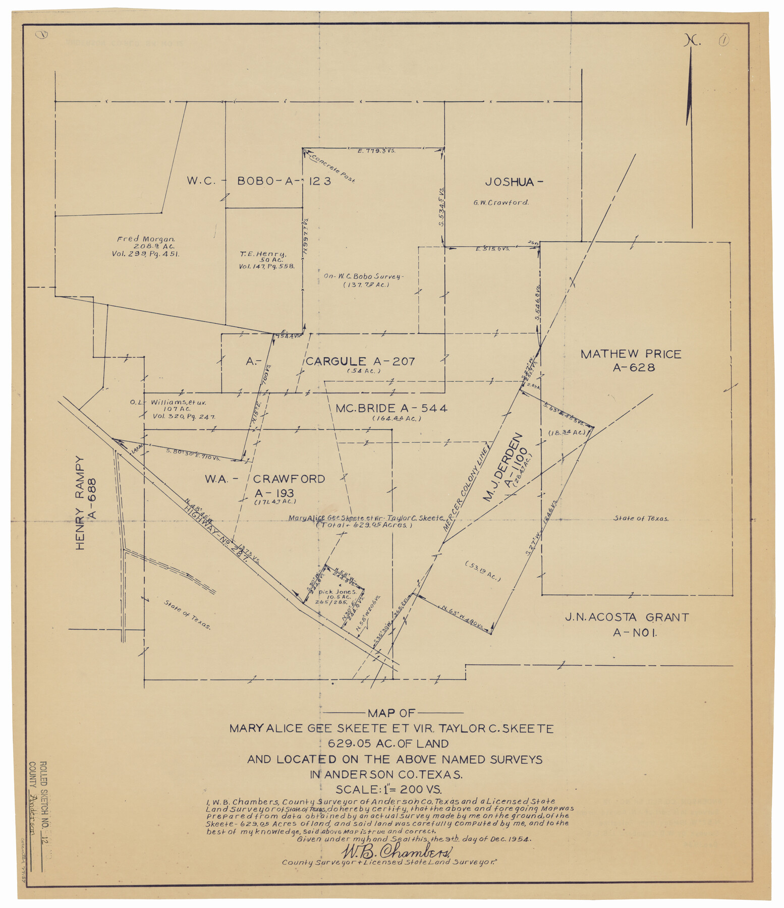 77157, Anderson County Rolled Sketch 12, General Map Collection