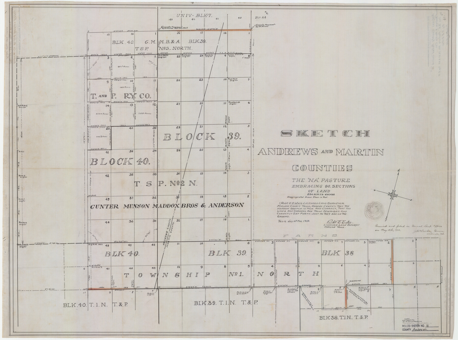 77161, Andrews County Rolled Sketch 11, General Map Collection