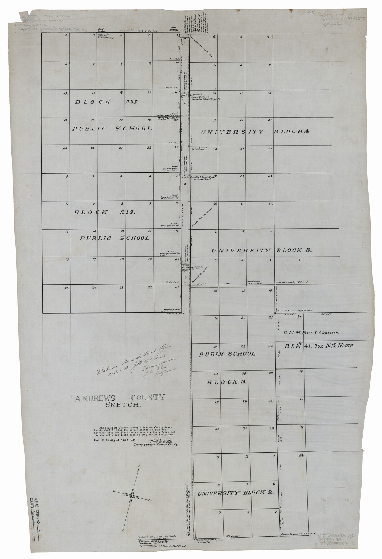 77163, Andrews County Rolled Sketch 13, General Map Collection