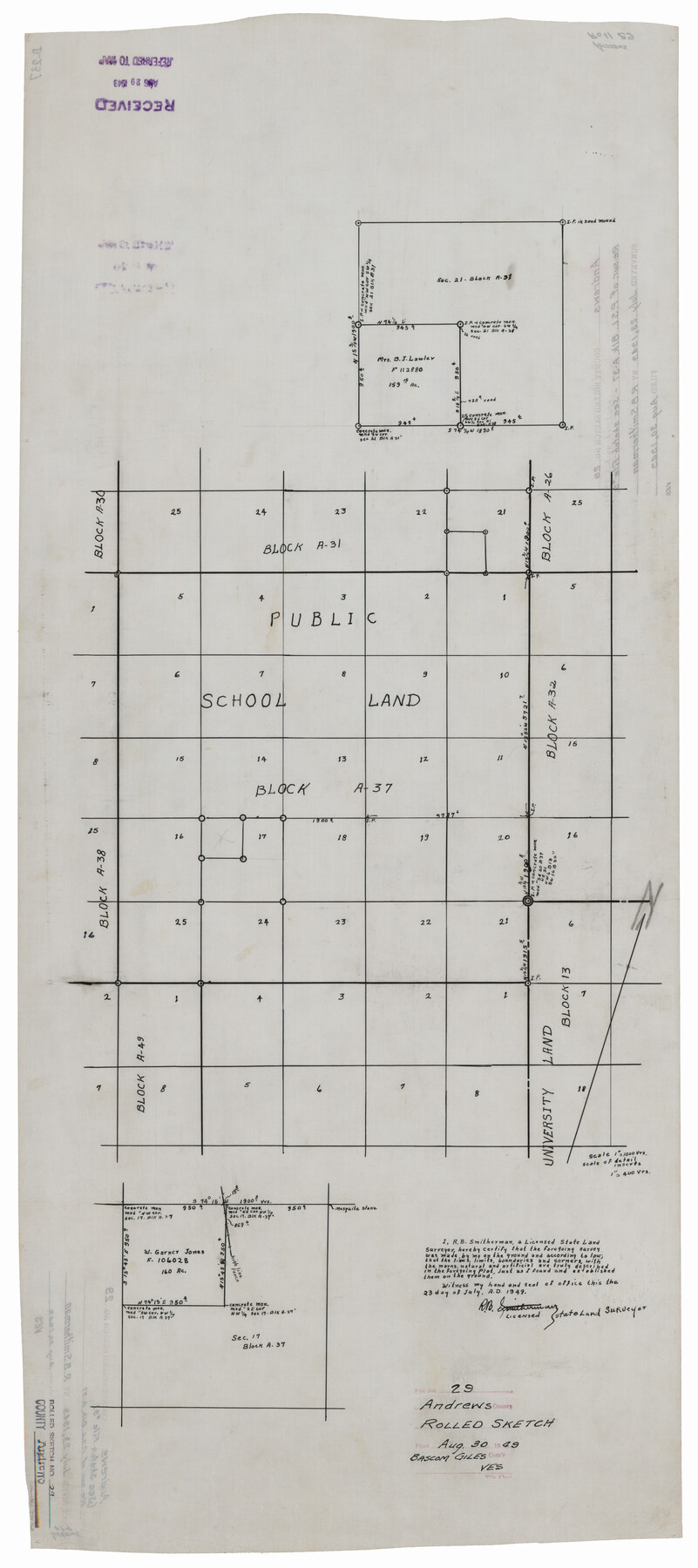 77173, Andrews County Rolled Sketch 29, General Map Collection