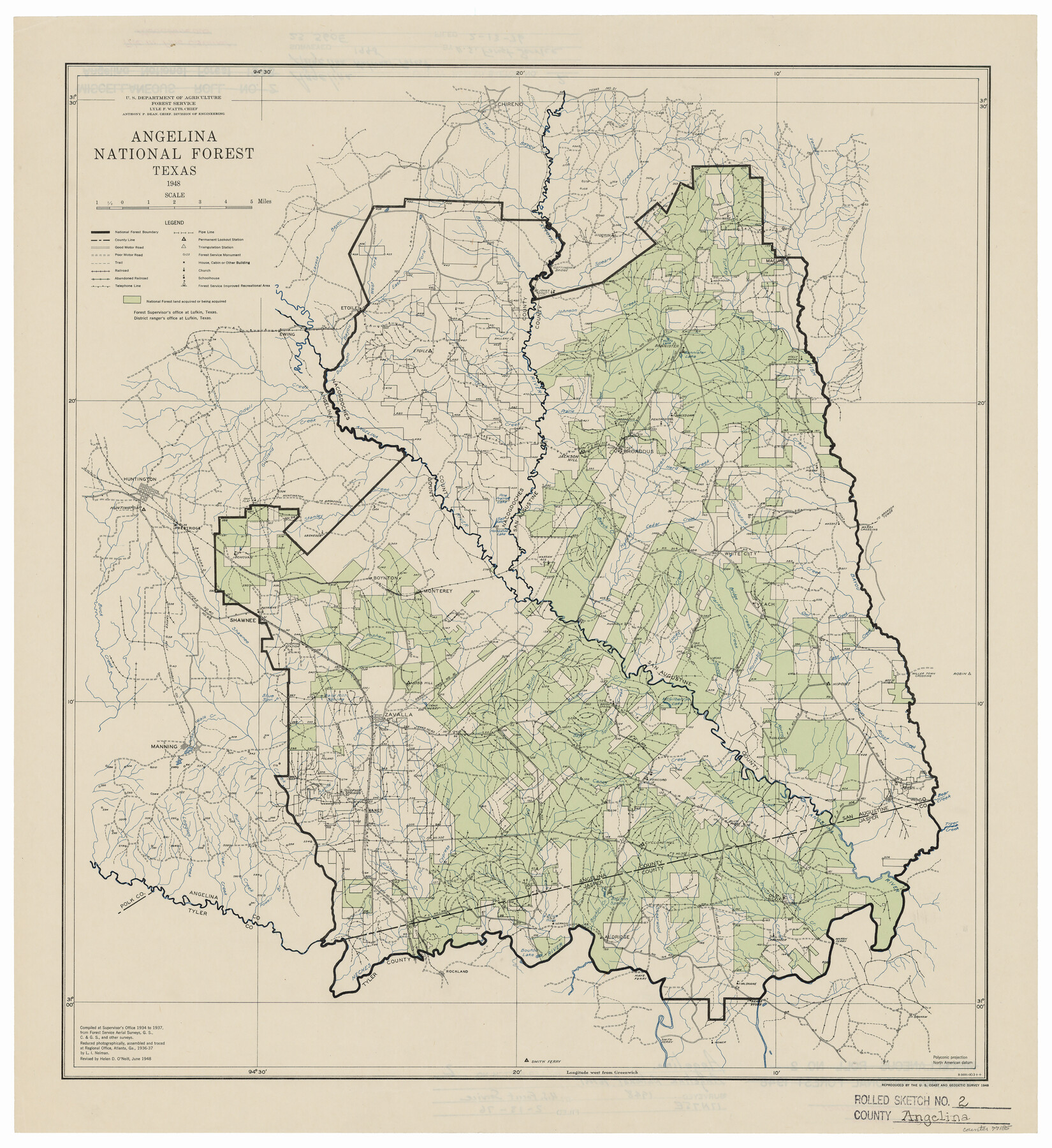 77185, Angelina County Rolled Sketch 2, General Map Collection