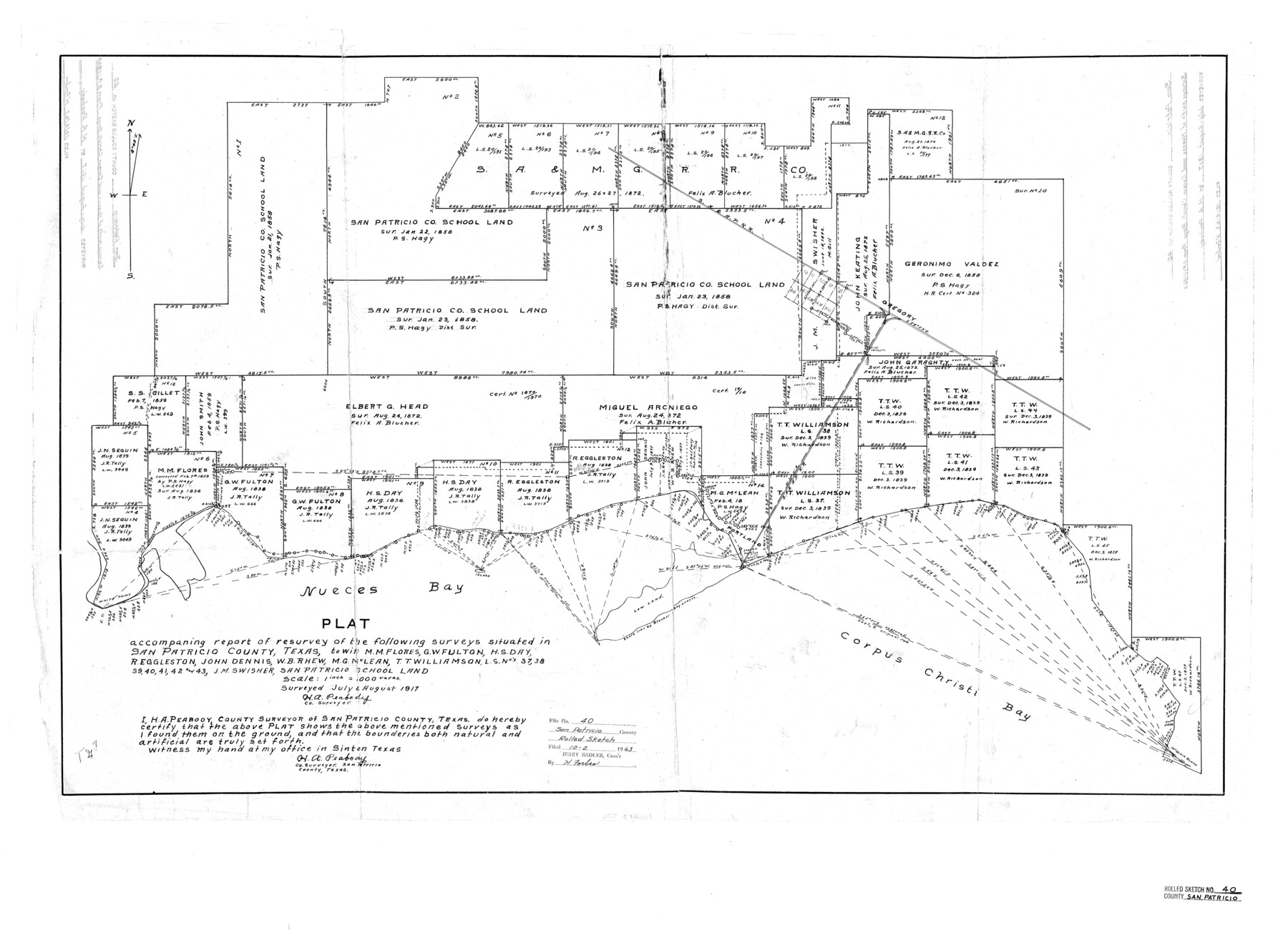 7726, San Patricio County Rolled Sketch 40, General Map Collection