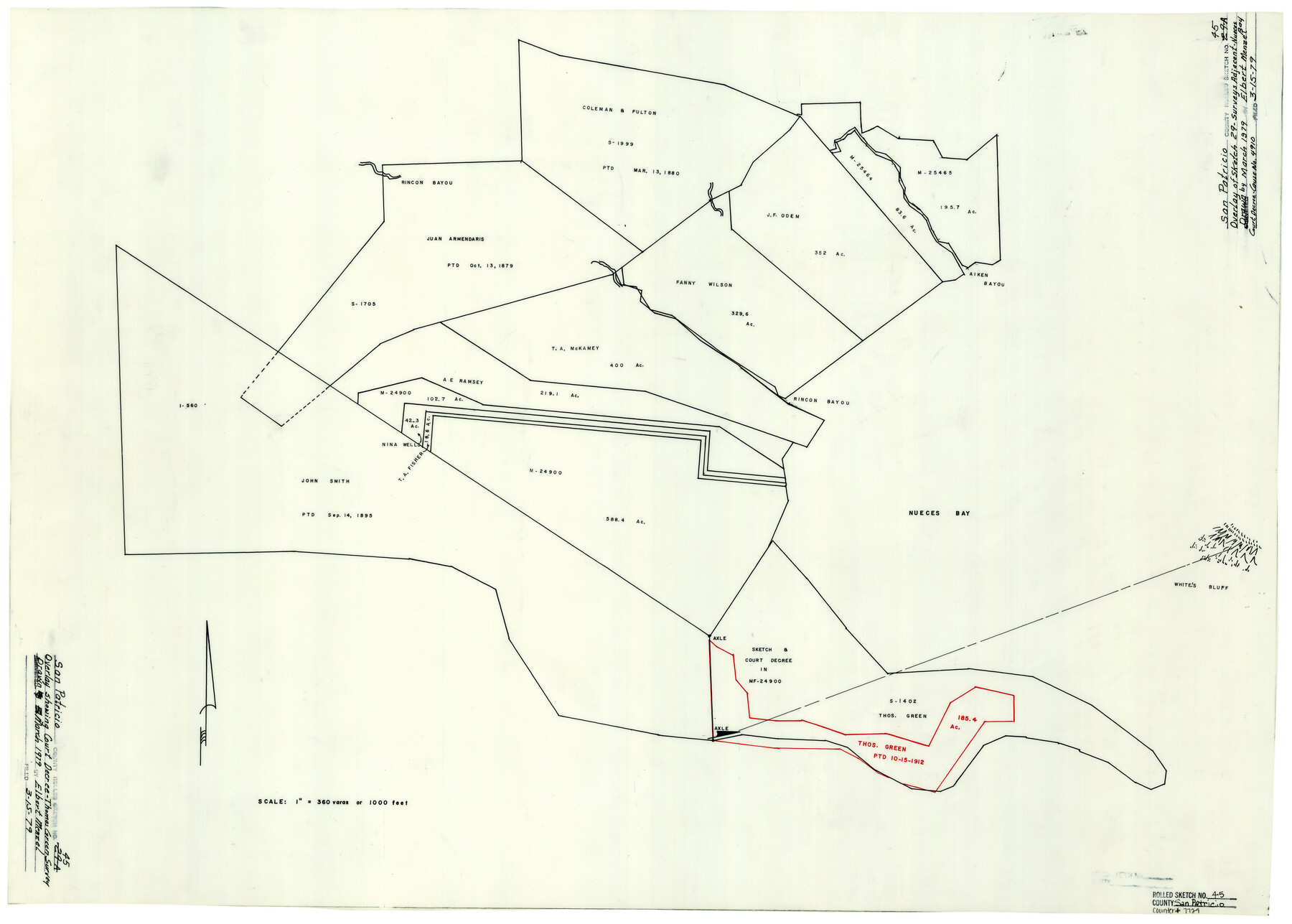 7729, San Patricio County Rolled Sketch 45, General Map Collection
