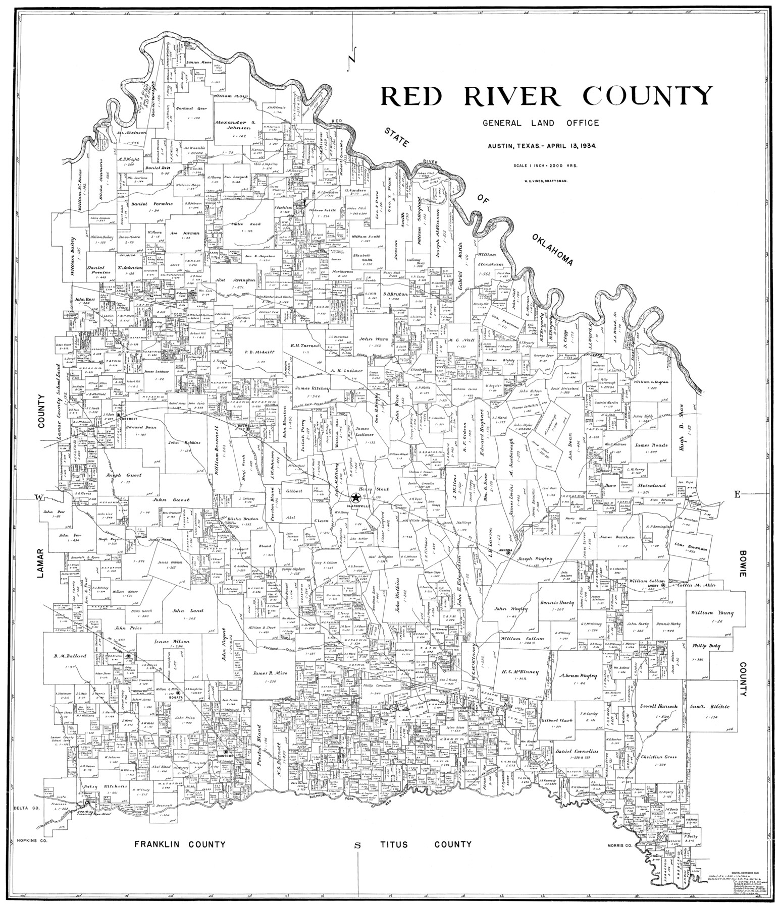 77405, Red River County, General Map Collection