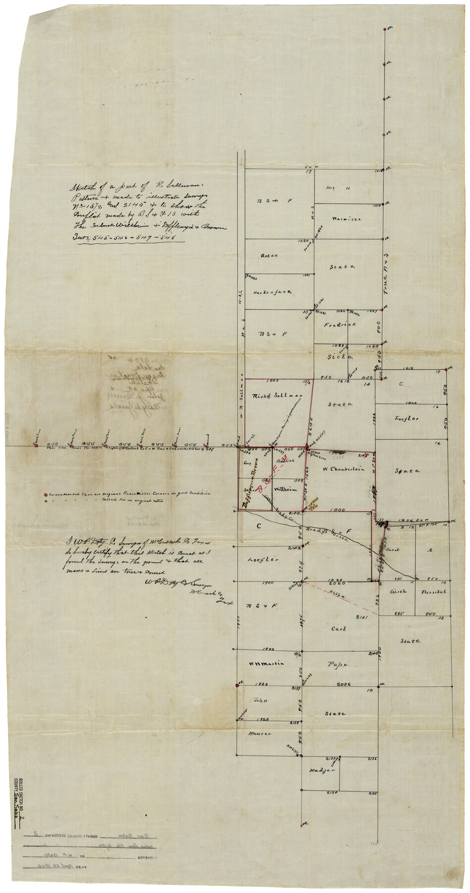 7743, San Saba County Rolled Sketch 2, General Map Collection
