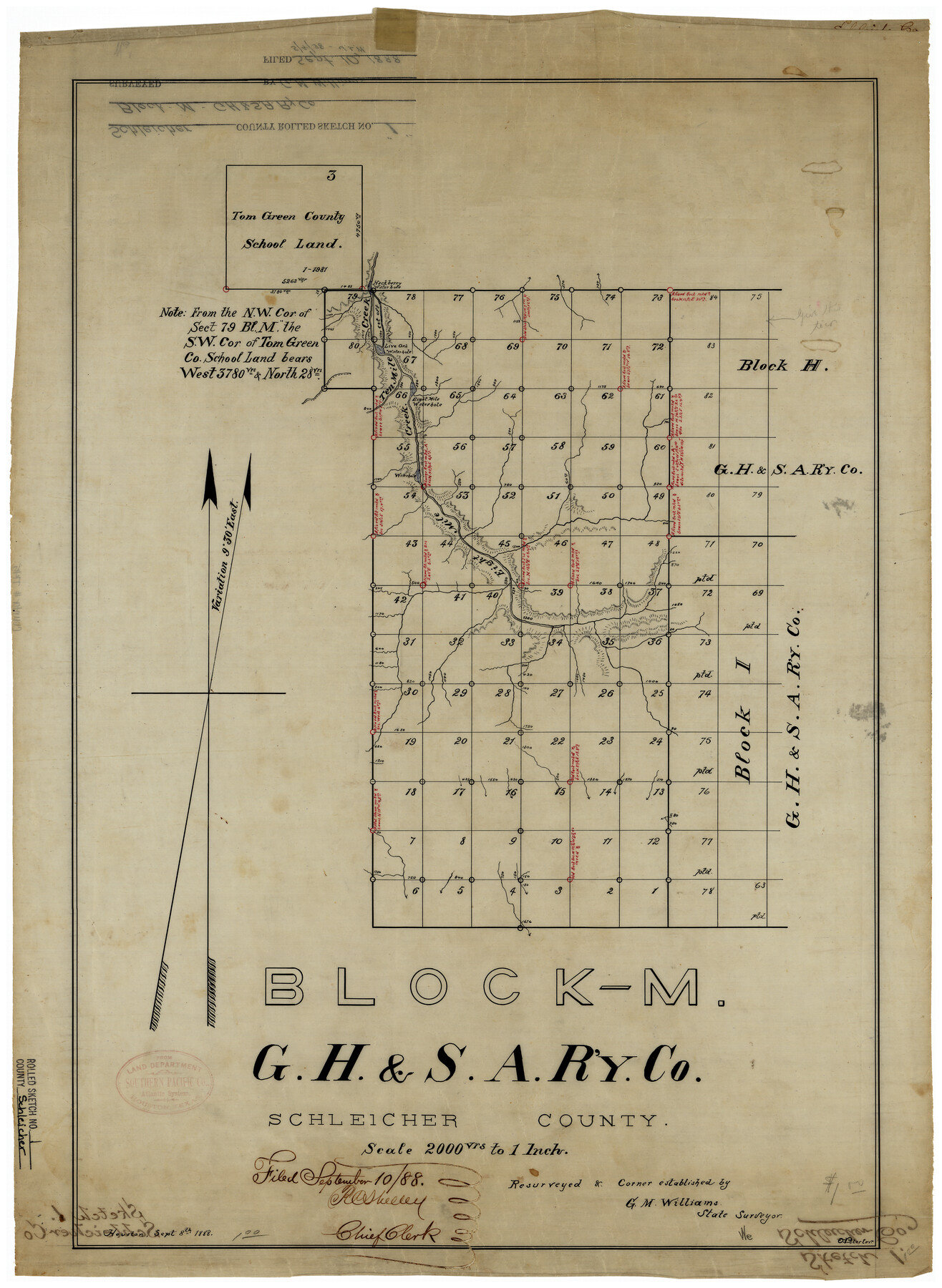 7745, Schleicher County Rolled Sketch 1, General Map Collection
