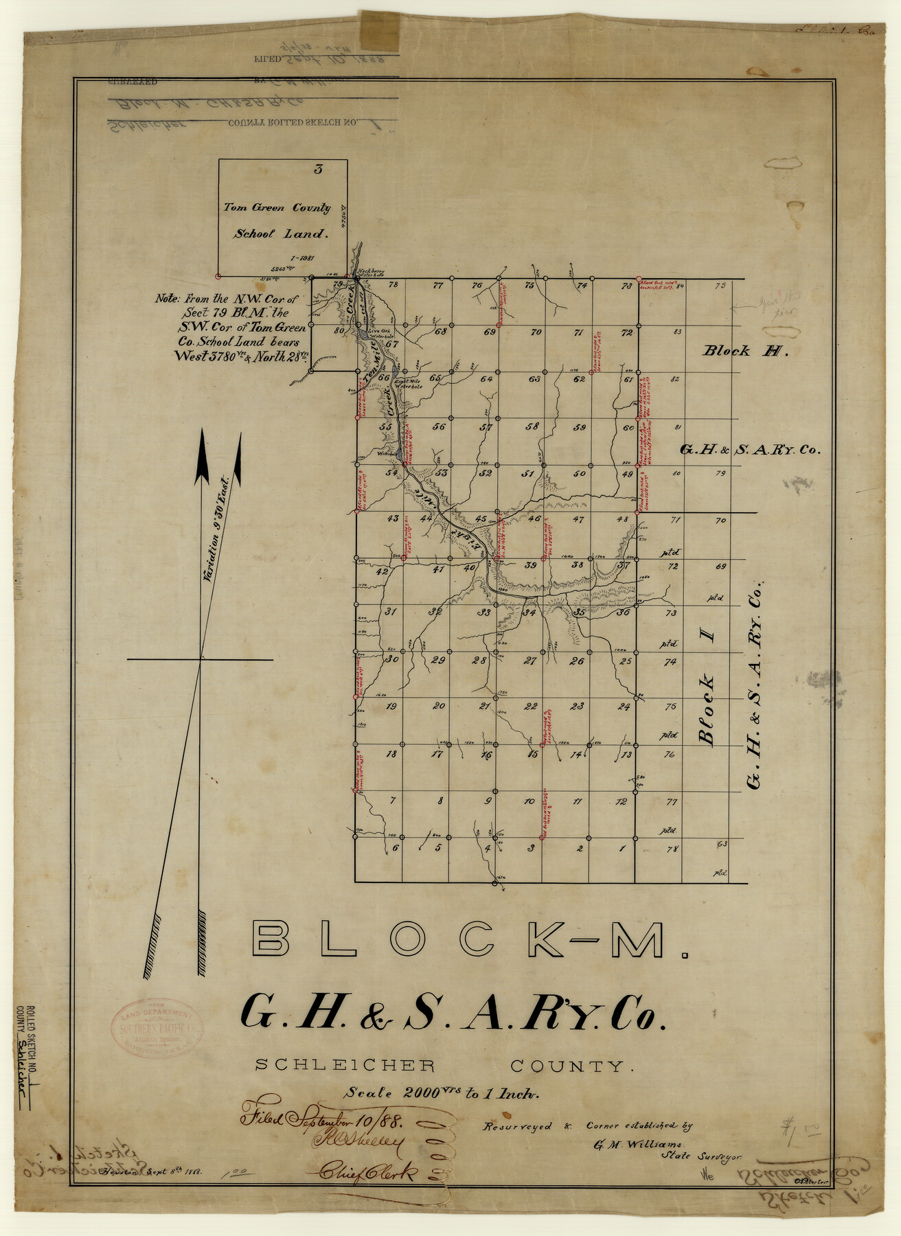 7745, Schleicher County Rolled Sketch 1, General Map Collection