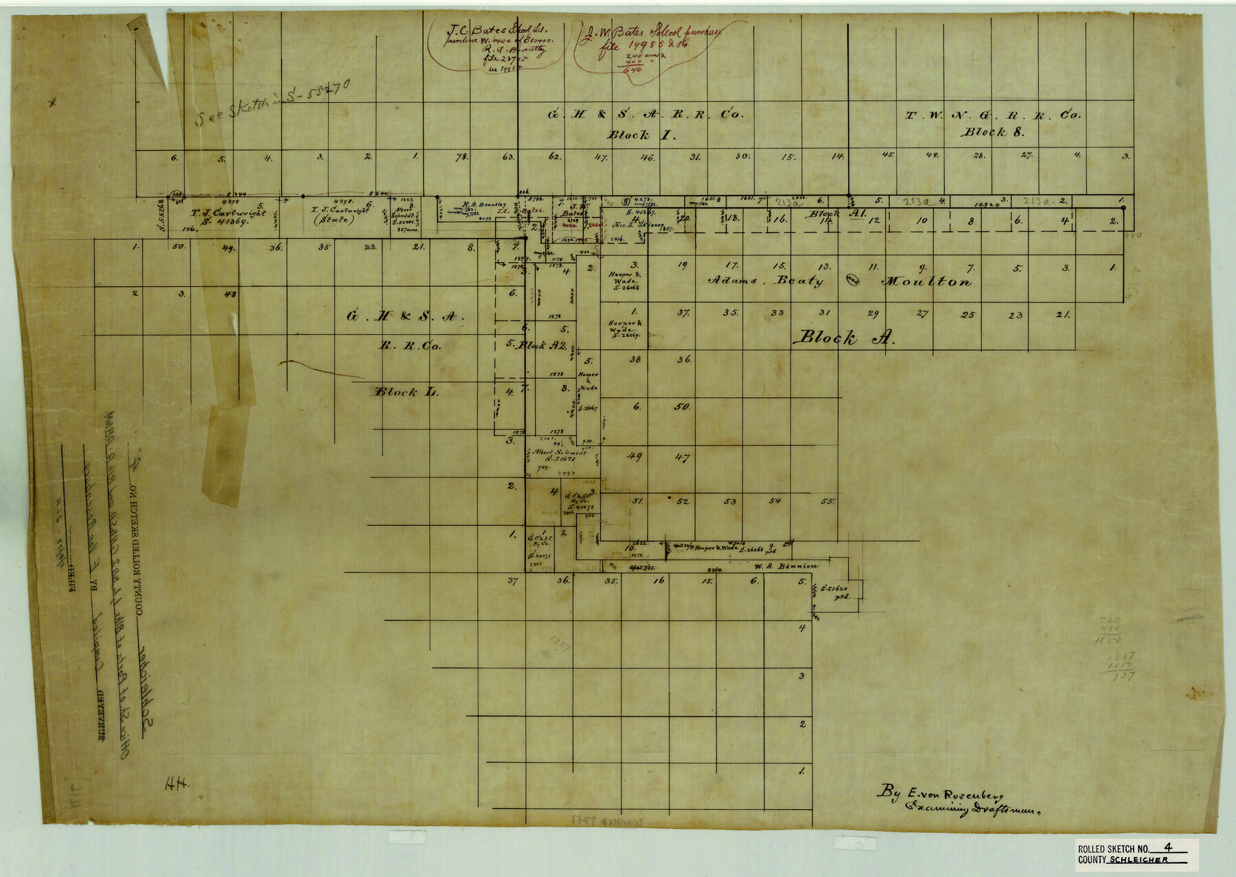 7747, Schleicher County Rolled Sketch 4, General Map Collection