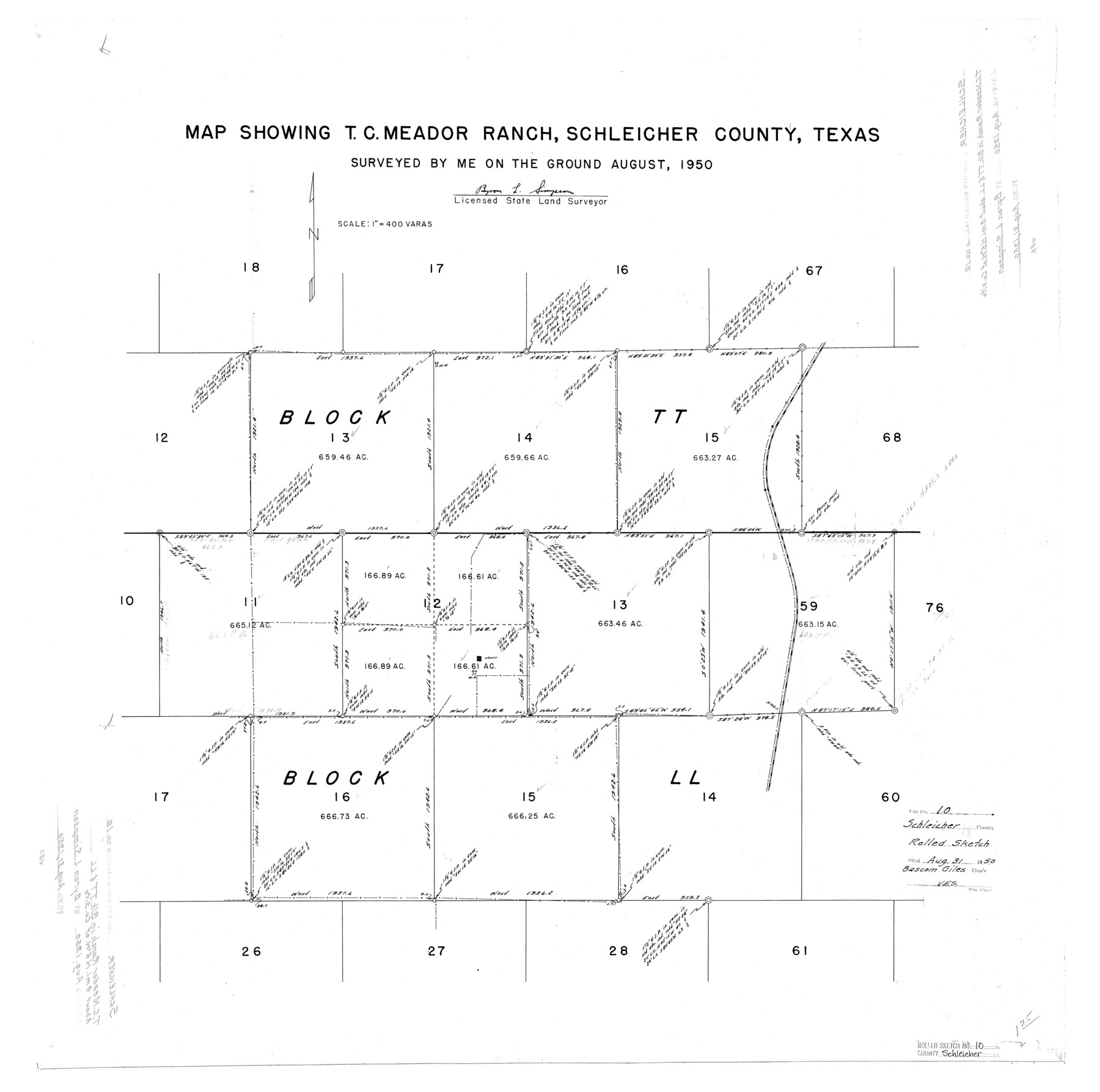 7752, Schleicher County Rolled Sketch 10, General Map Collection