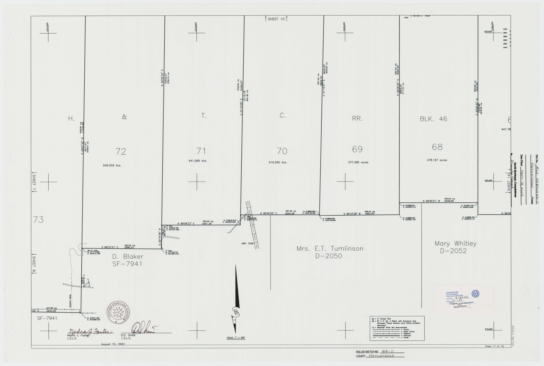 77547, Hutchinson County Rolled Sketch 44-11, General Map Collection