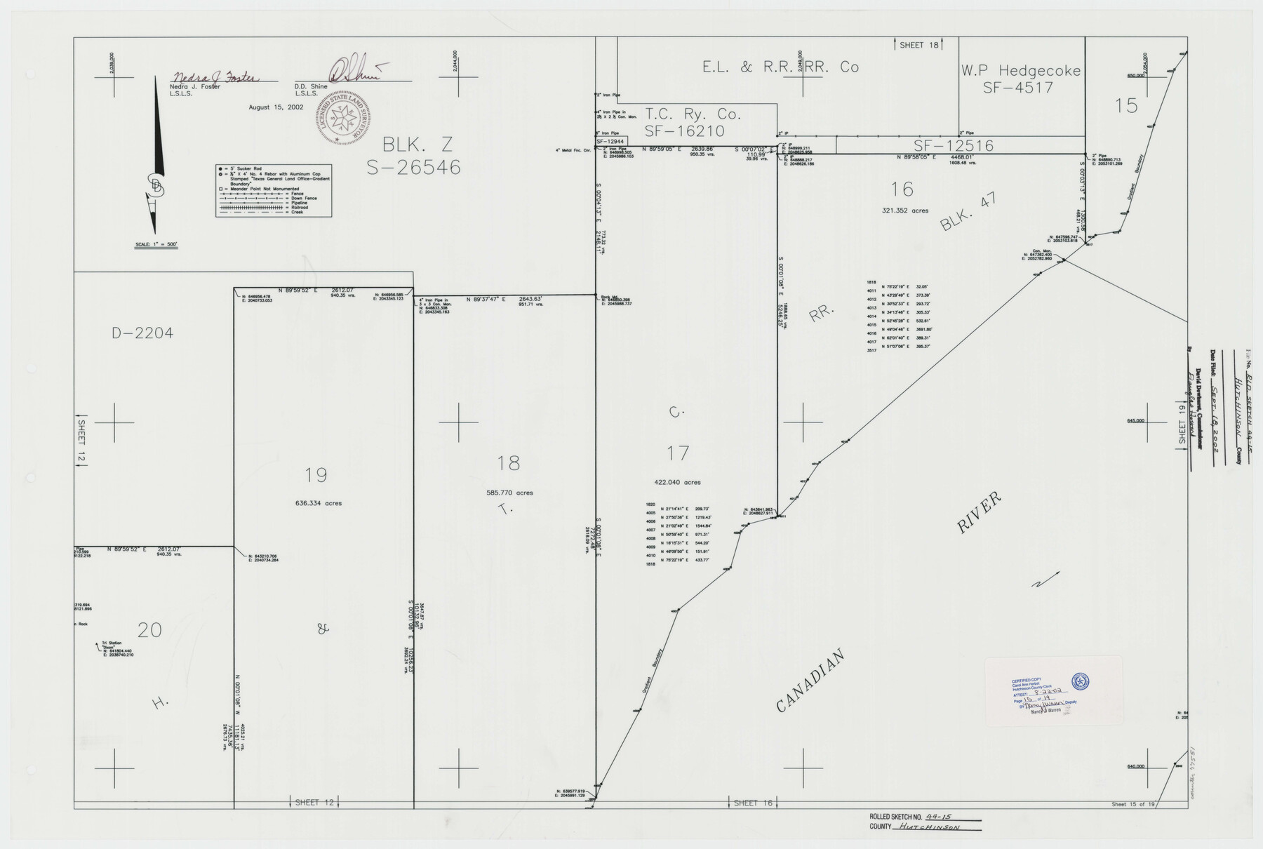 77551, Hutchinson County Rolled Sketch 44-15, General Map Collection