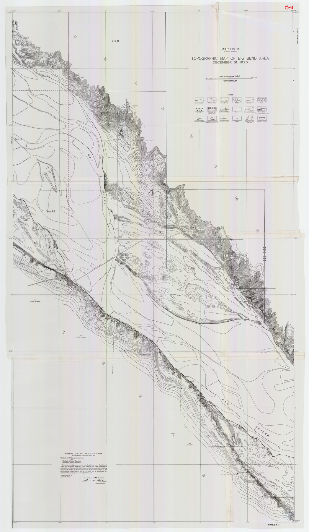 77591, Supreme Court of the United States, October Term, 1923, No. 15, Original - The State of Oklahoma, Complainant vs. The State of Texas, Defendant, The United States, Intervener; Report of the Boundary Commissioners, General Map Collection