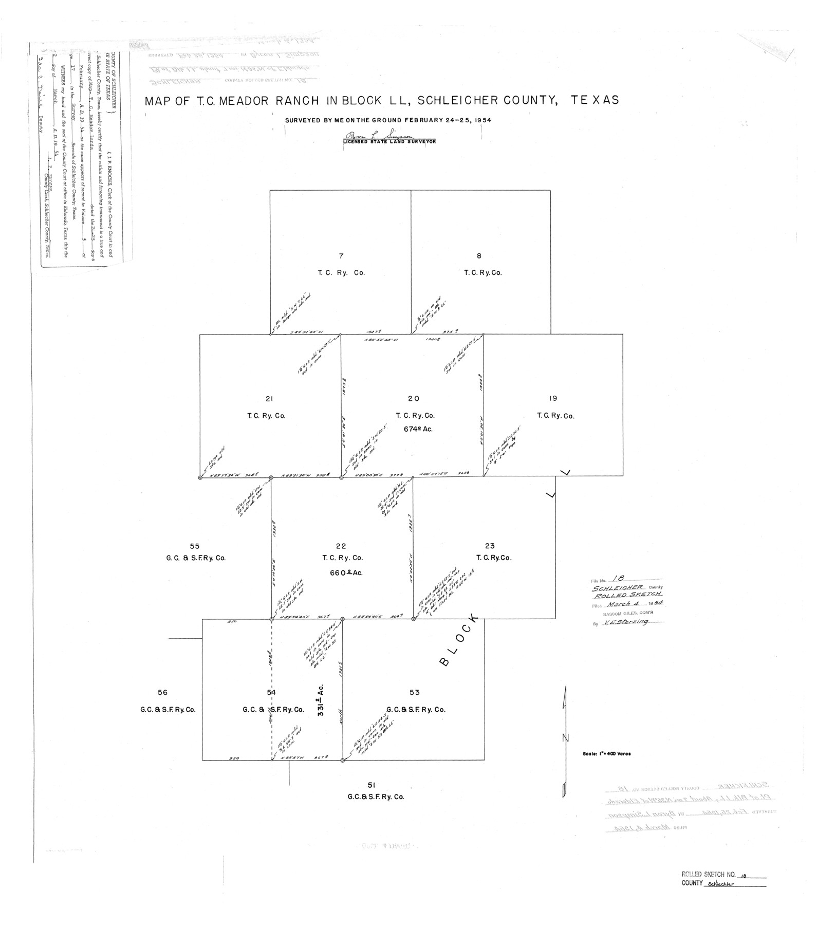 7760, Schleicher County Rolled Sketch 18, General Map Collection