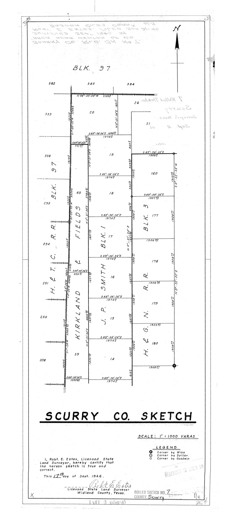 7767, Scurry County Rolled Sketch 7, General Map Collection