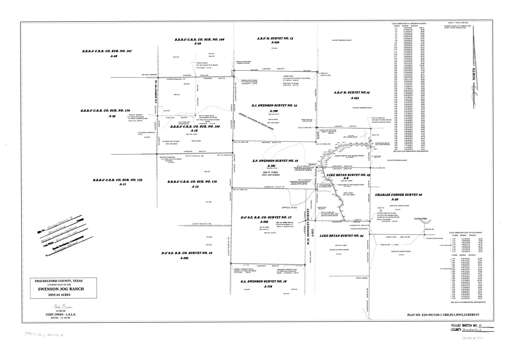 7774, Shackelford County Rolled Sketch 6, General Map Collection